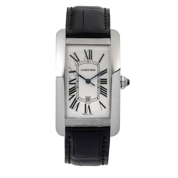 Cartier Tank Américaine 18 ct white gold automatic men's watch 1741  [2604489]