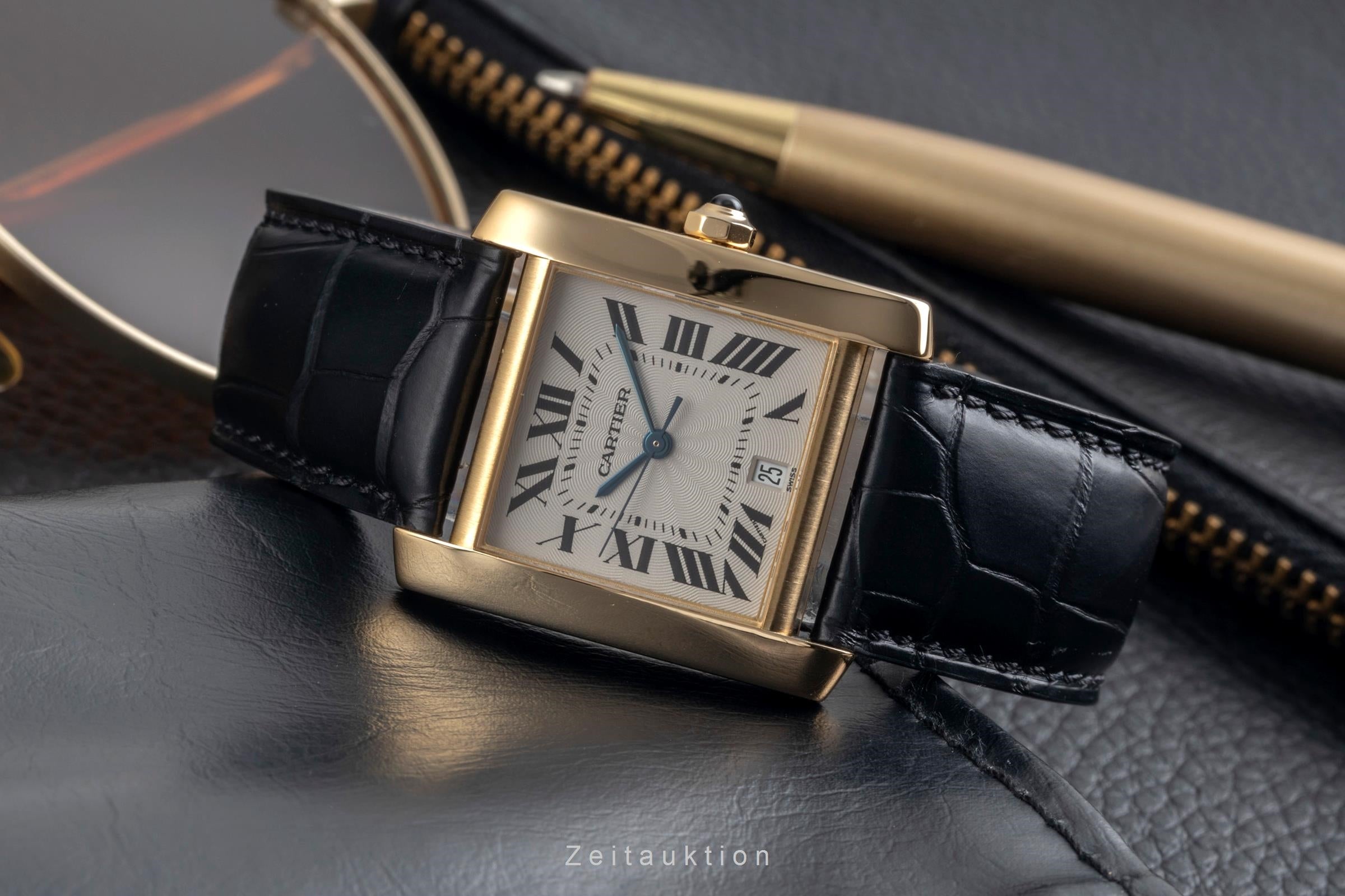 Cartier Tank Francaise oro 18 ct automatismo orologio da uomo W50001R2  [2604497]