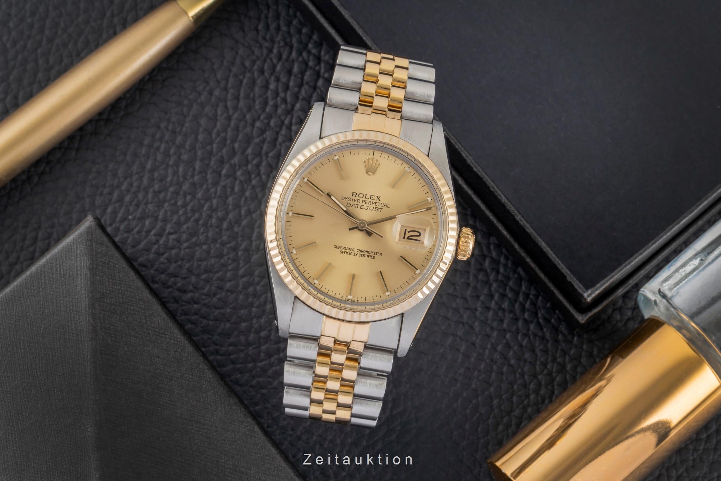 Rolex Datejust 36 Gold Dial Stahl / Gold Automatik Herrenuhr Ref. 16013  [2604505]