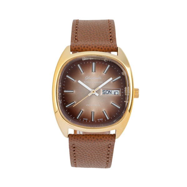 Glashütte Spezichron latón bañado en oro automático reloj para caballeros Vintage  [2604528]