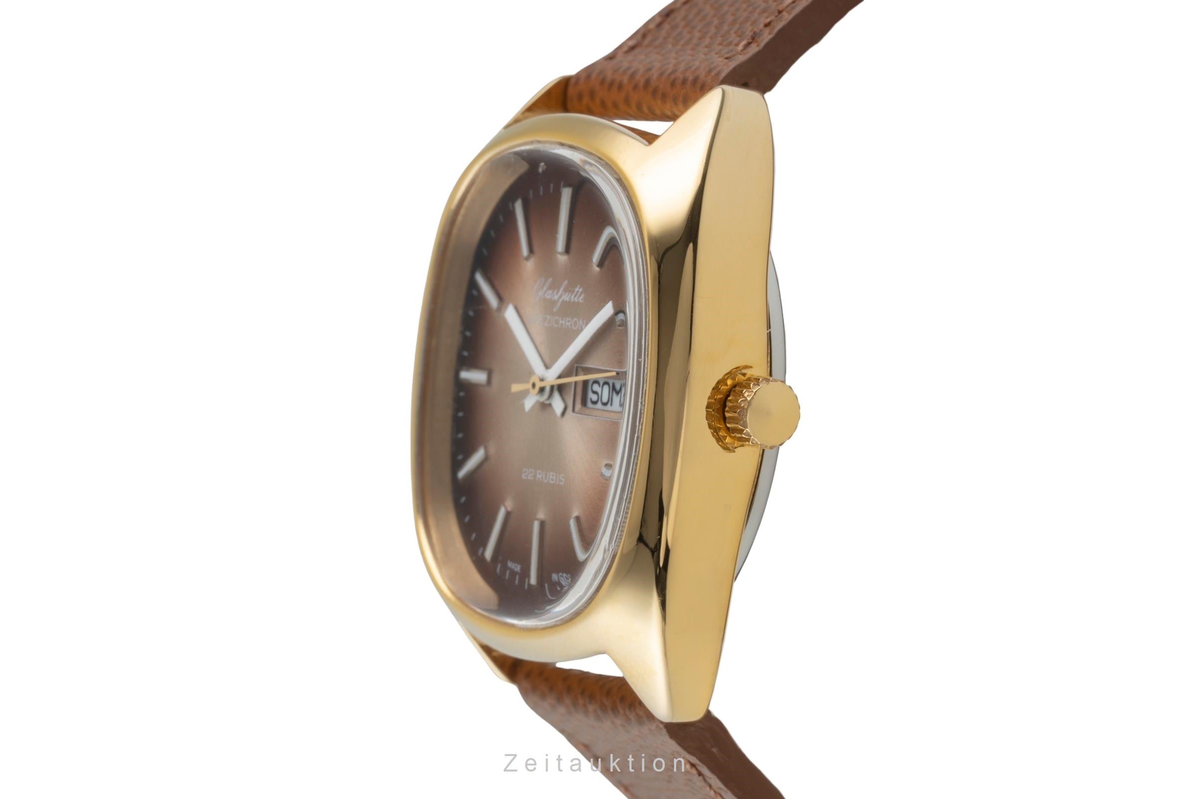 Glashütte Spezichron latón bañado en oro automático reloj para caballeros Vintage  [2604528]