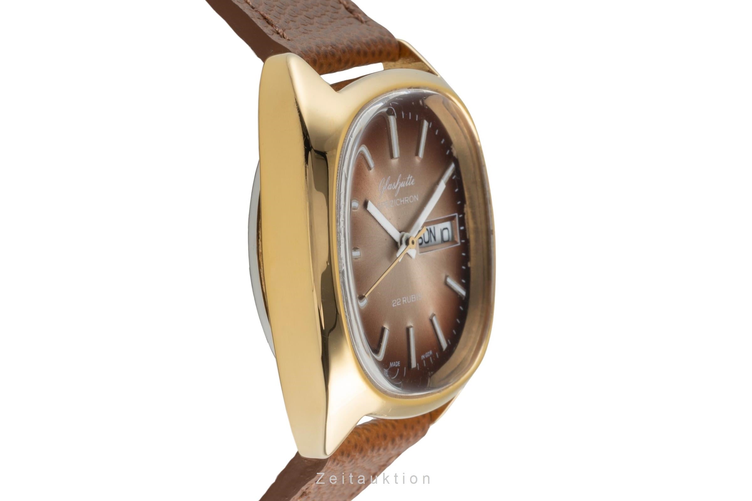 Glashütte Spezichron latón bañado en oro automático reloj para caballeros Vintage  [2604528]