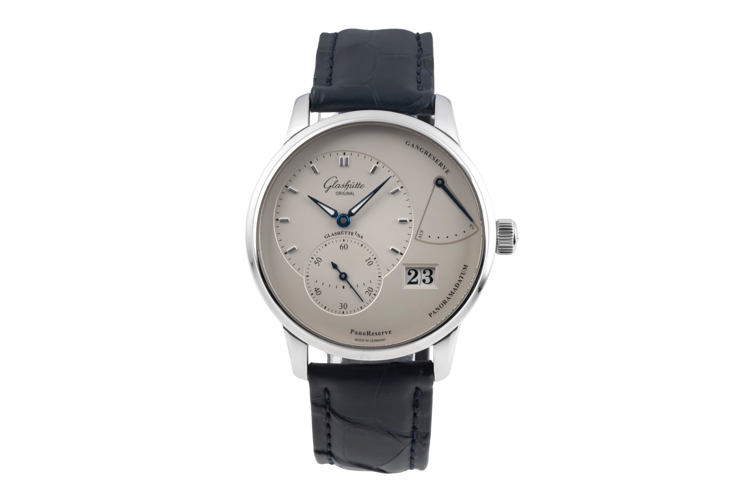 Glashütte PanoMaticReserve steel manual winding men's watch 1-65-01-22-12-04 LP: 11800EUR  [2604534]