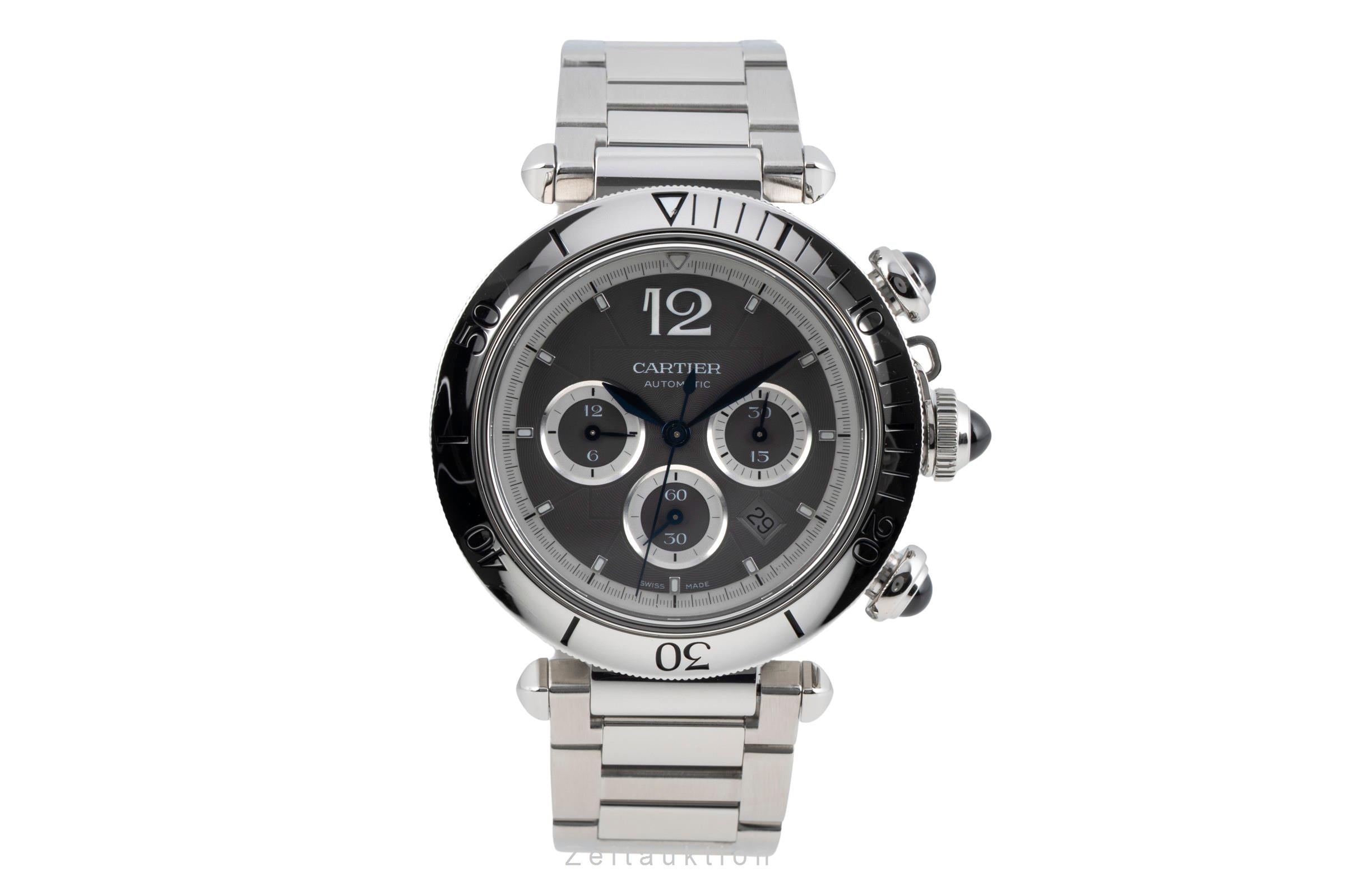 Cartier Pasha chronograph steel automatic men's watch WSPA0027  [2604564]