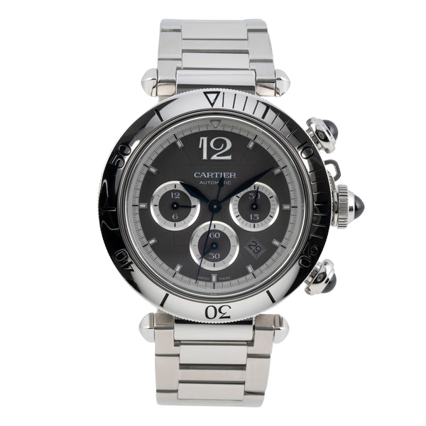 Cartier Pasha chronograph steel automatic men's watch WSPA0027  [2604564]
