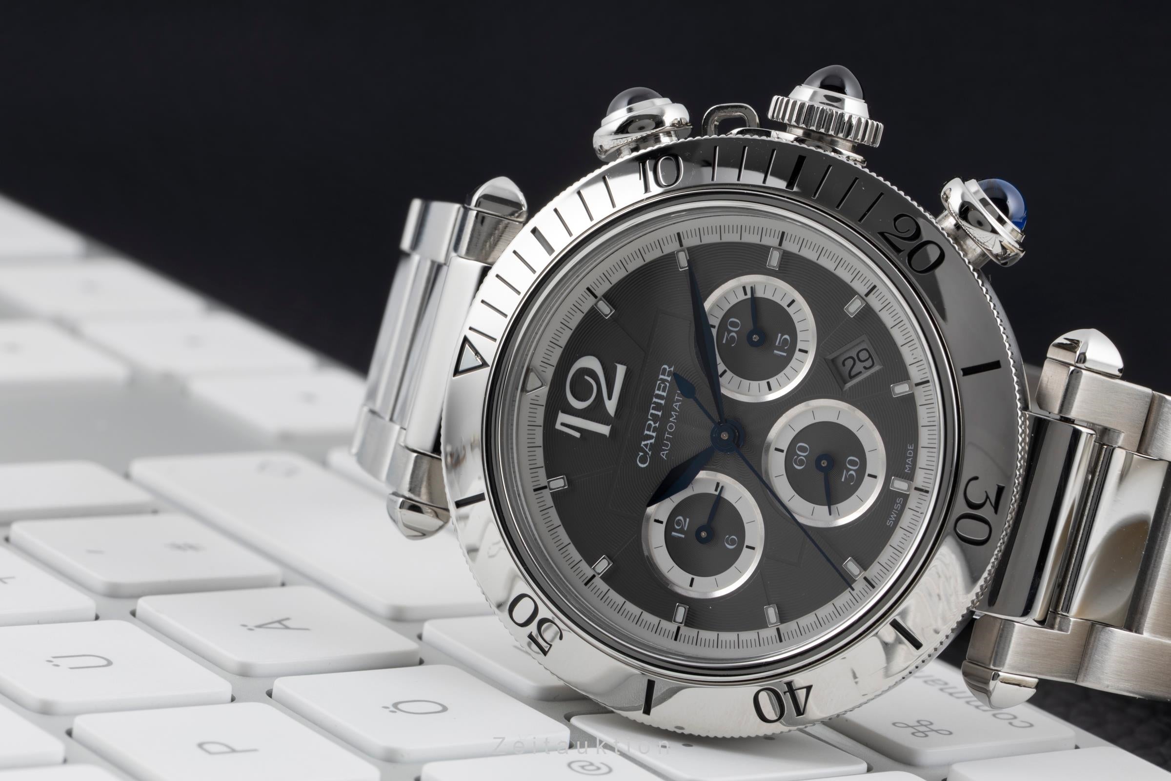 Cartier Pasha chronograph steel automatic men's watch WSPA0027  [2604564]