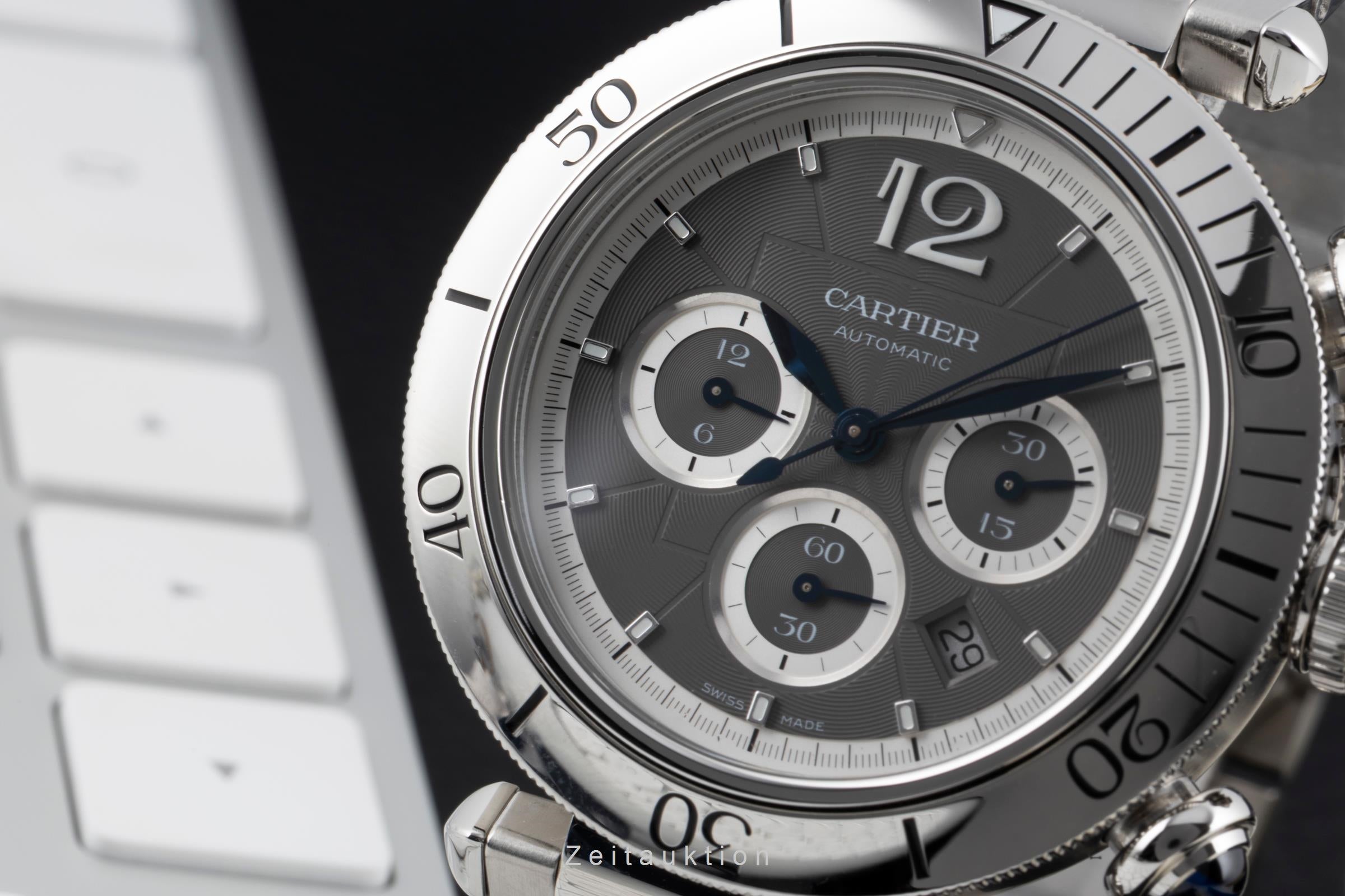 Cartier Pasha chronograph steel automatic men's watch WSPA0027  [2604564]