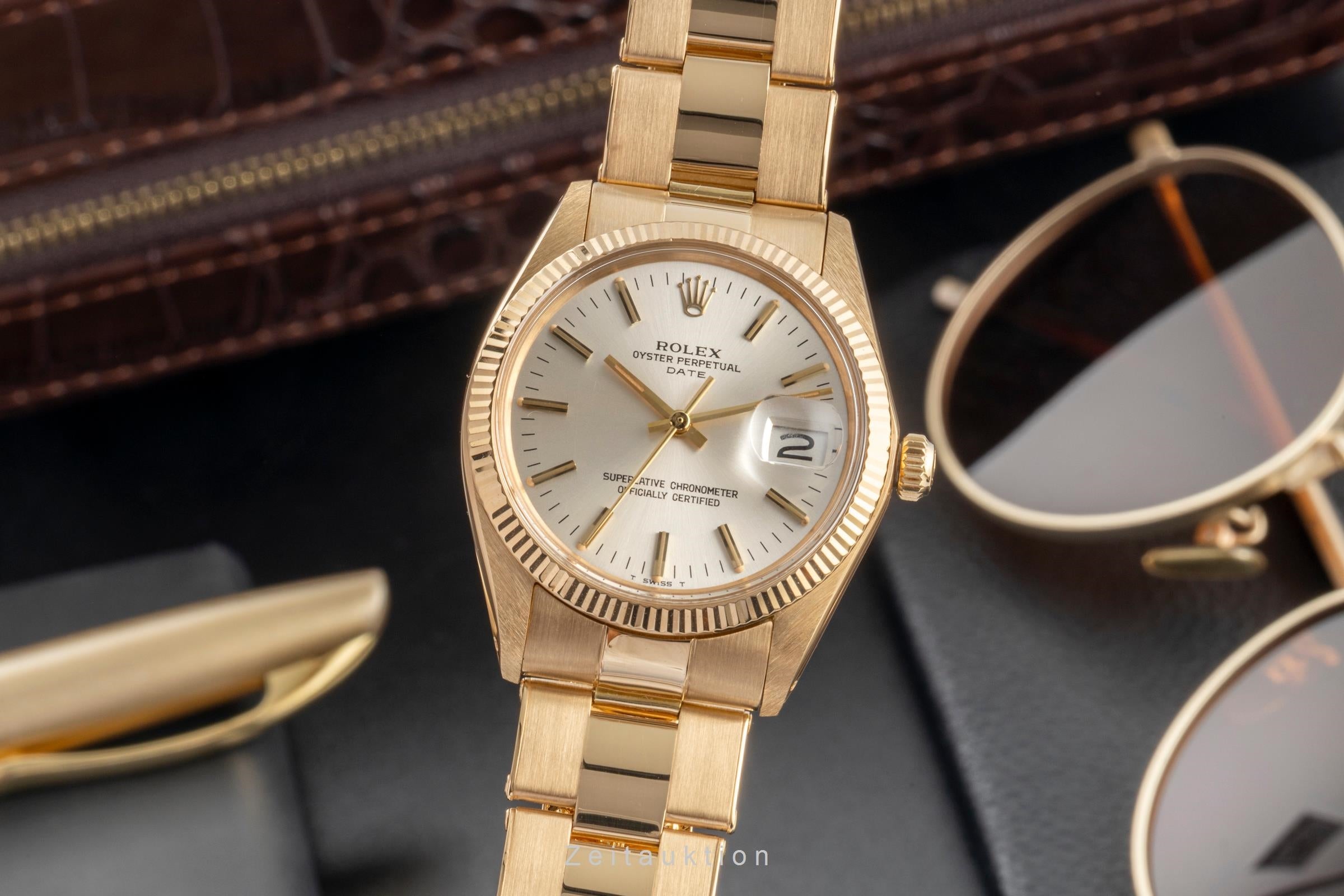 Rolex Date 18 ct gold automatic men's watch 1503 Vintage  [2604568]