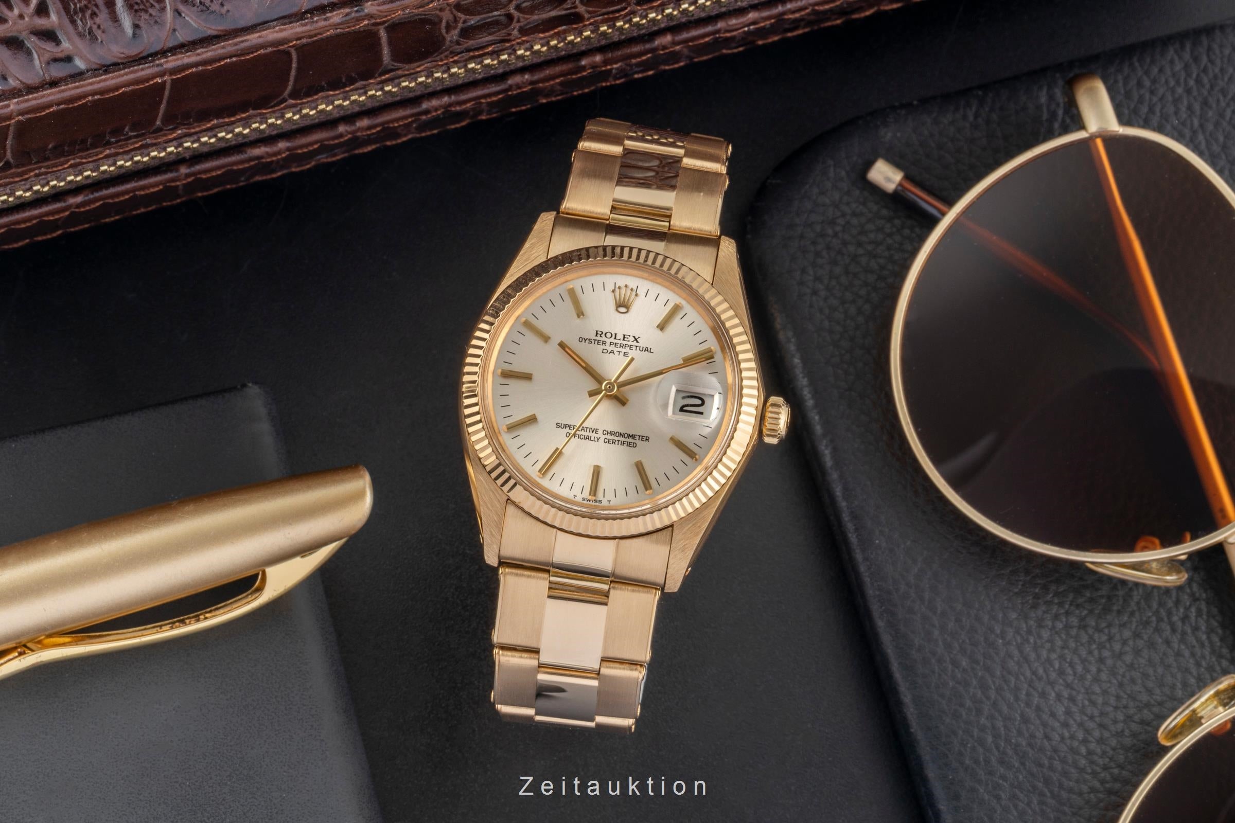 Rolex Date 18 ct gold automatic men's watch 1503 Vintage  [2604568]