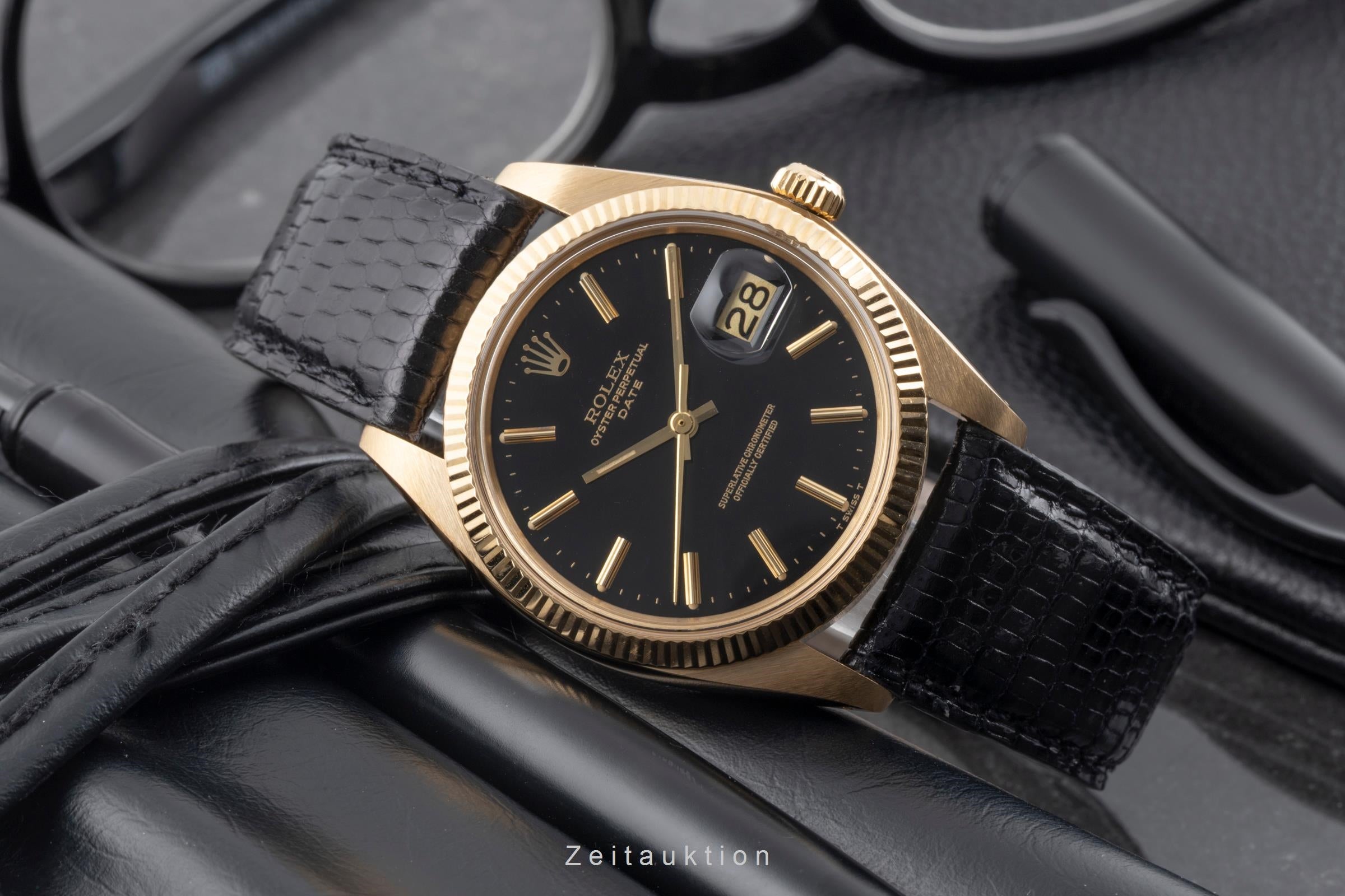 Rolex Date oro de 18 quilates automático reloj para caballeros 1503 Vintage  [2604569]