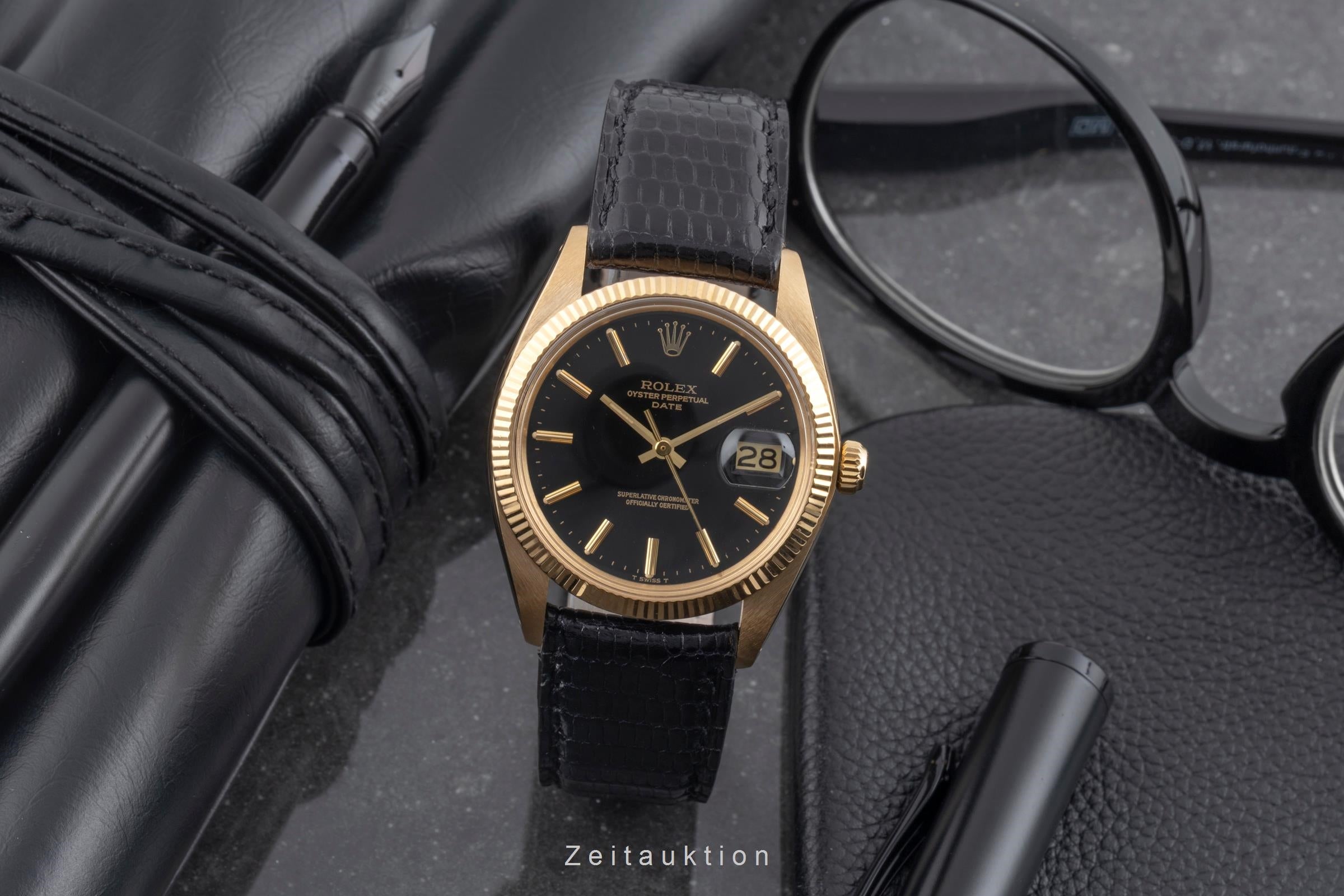 Rolex Date oro de 18 quilates automático reloj para caballeros 1503 Vintage  [2604569]