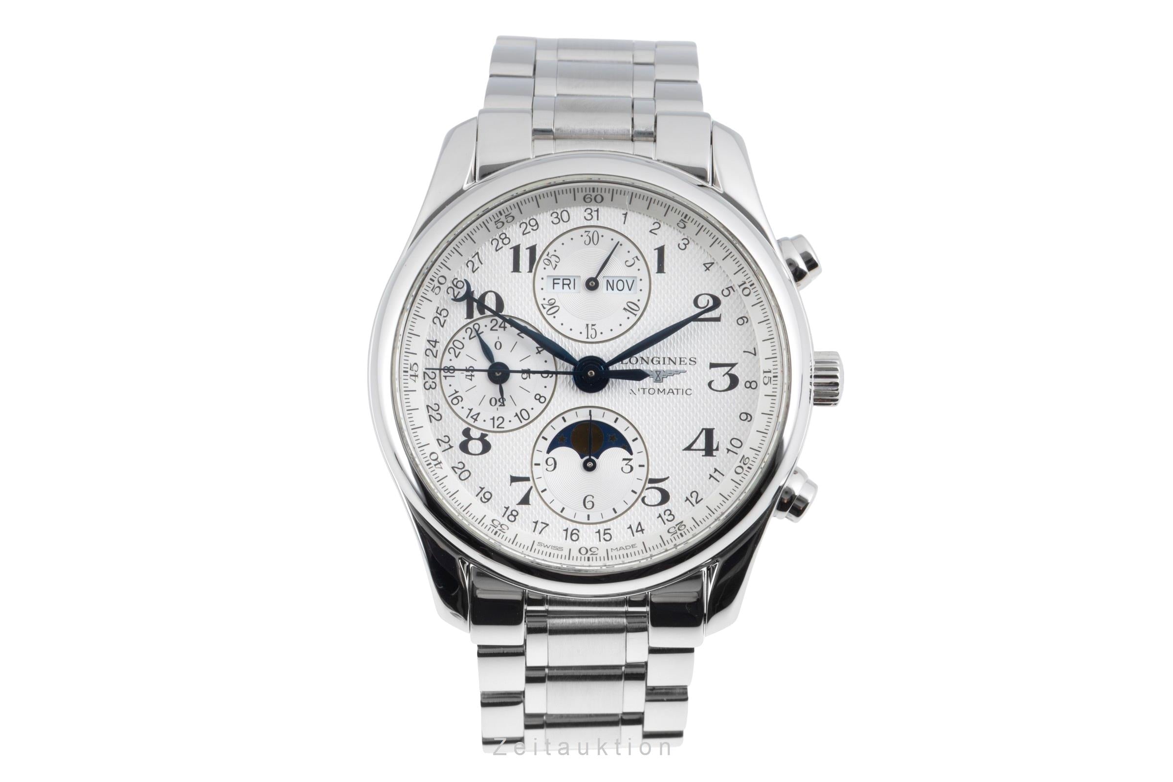 Longines Master Collection cronógrafo acero automático reloj para caballeros L2.673.4.78.5 LP: 3850EUR  [2604582]