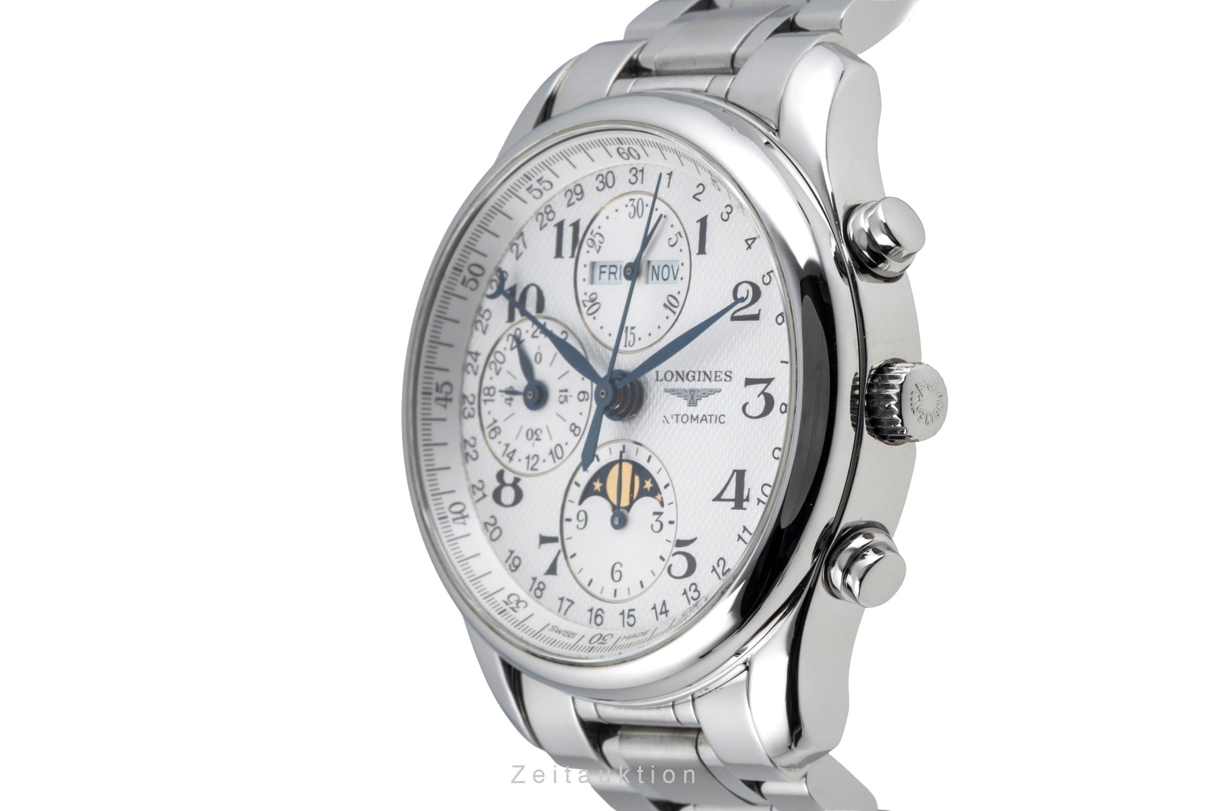 Longines Master Collection cronógrafo acero automático reloj para caballeros L2.673.4.78.5 LP: 3850EUR  [2604582]
