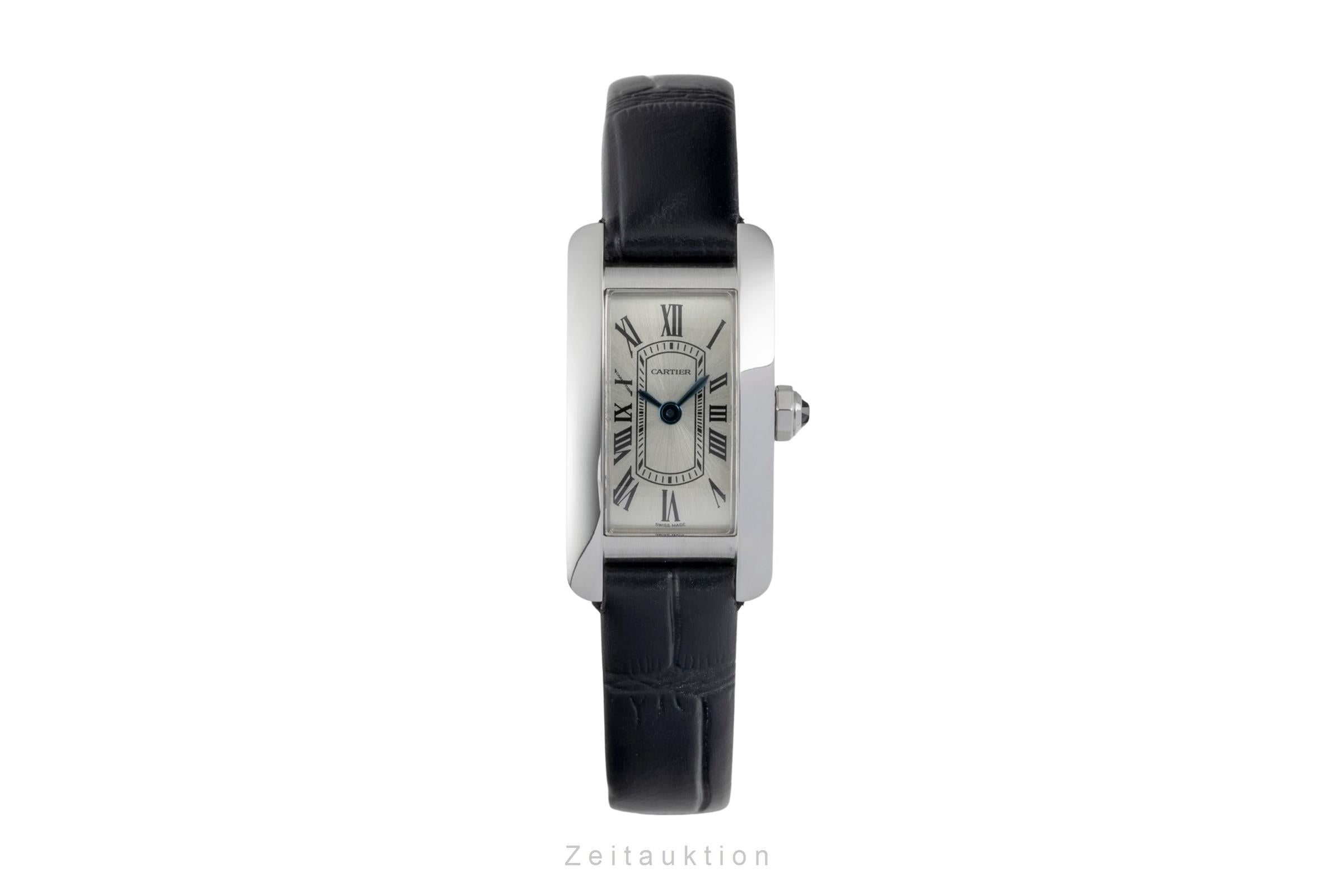 Cartier Tank Américaine Stahl Quarz Damenuhr Ref. WSTA0081 Papiere Klassiker  [2604595]