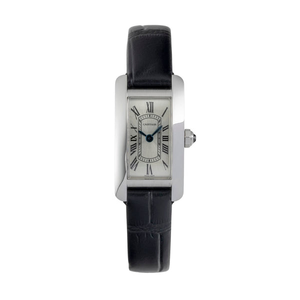 Cartier Tank Américaine Stahl Quarz Damenuhr Ref. WSTA0081 Papiere Klassiker  [2604595]