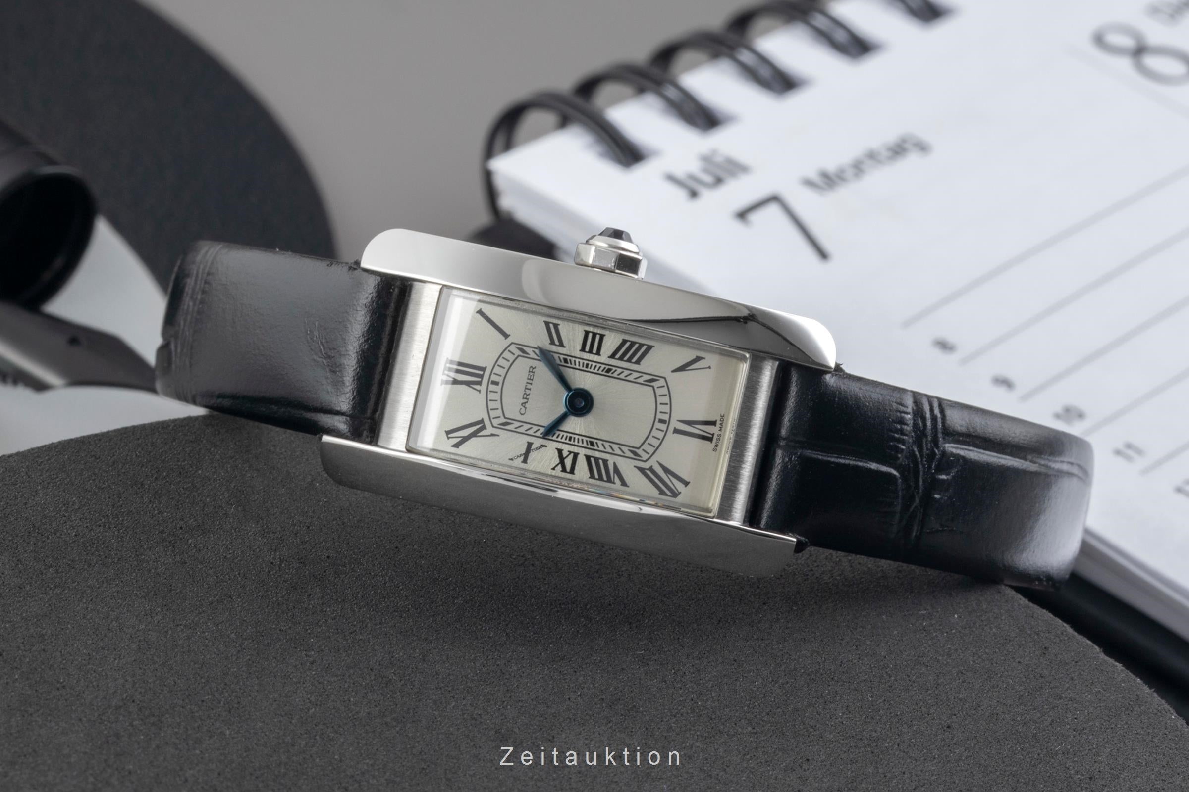 Cartier Tank Américaine Stahl Quarz Damenuhr Ref. WSTA0081 Papiere Klassiker  [2604595]