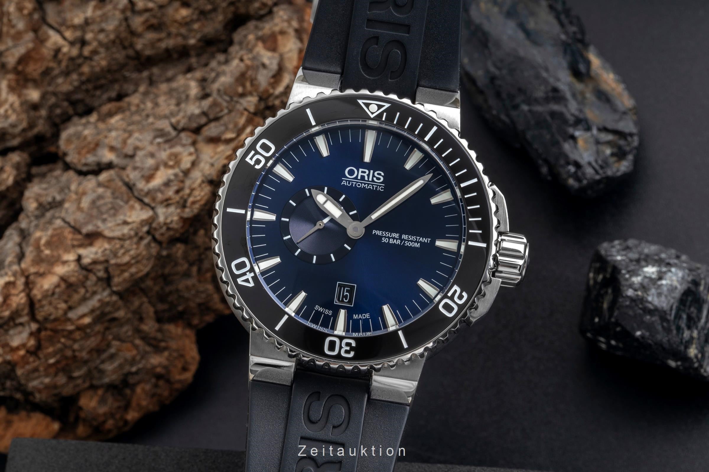 Oris Aquis Date acero automático reloj para caballeros 01 743 7673 4135-07 8 26 01PEB LP: 2200EUR  [2604605]