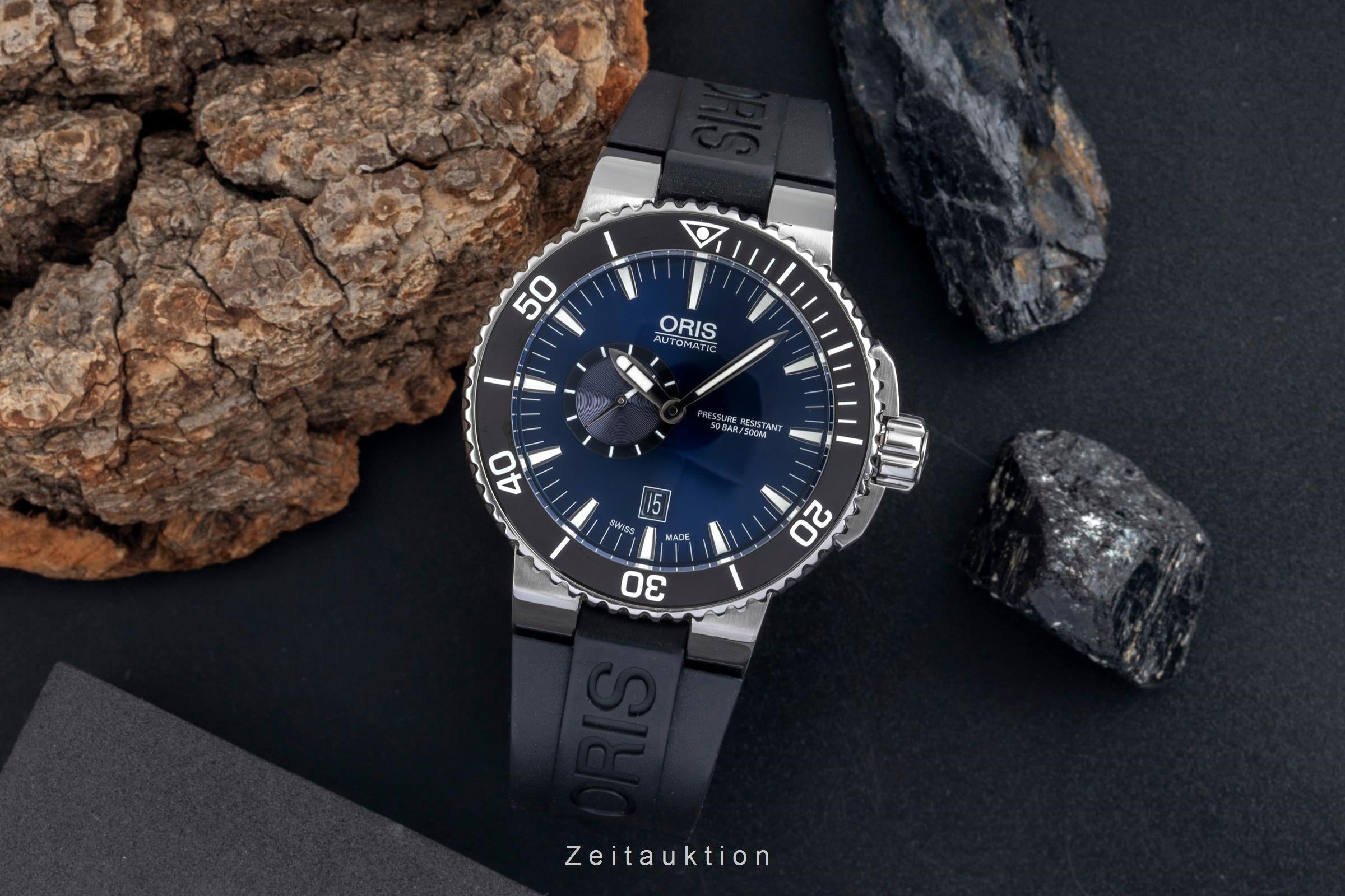 Oris Aquis Date acero automático reloj para caballeros 01 743 7673 4135-07 8 26 01PEB LP: 2200EUR  [2604605]