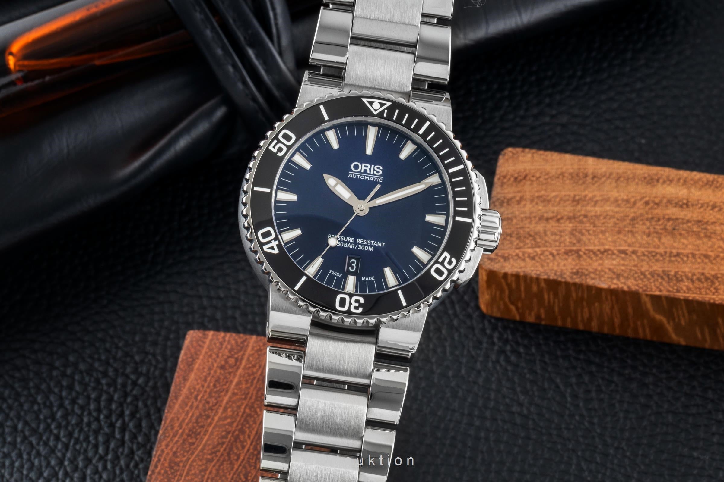 Oris Aquis Date acero automático reloj para caballeros 01 733 7653 4135-07 8 26 01PEB LP: 1800EUR  [2604627]