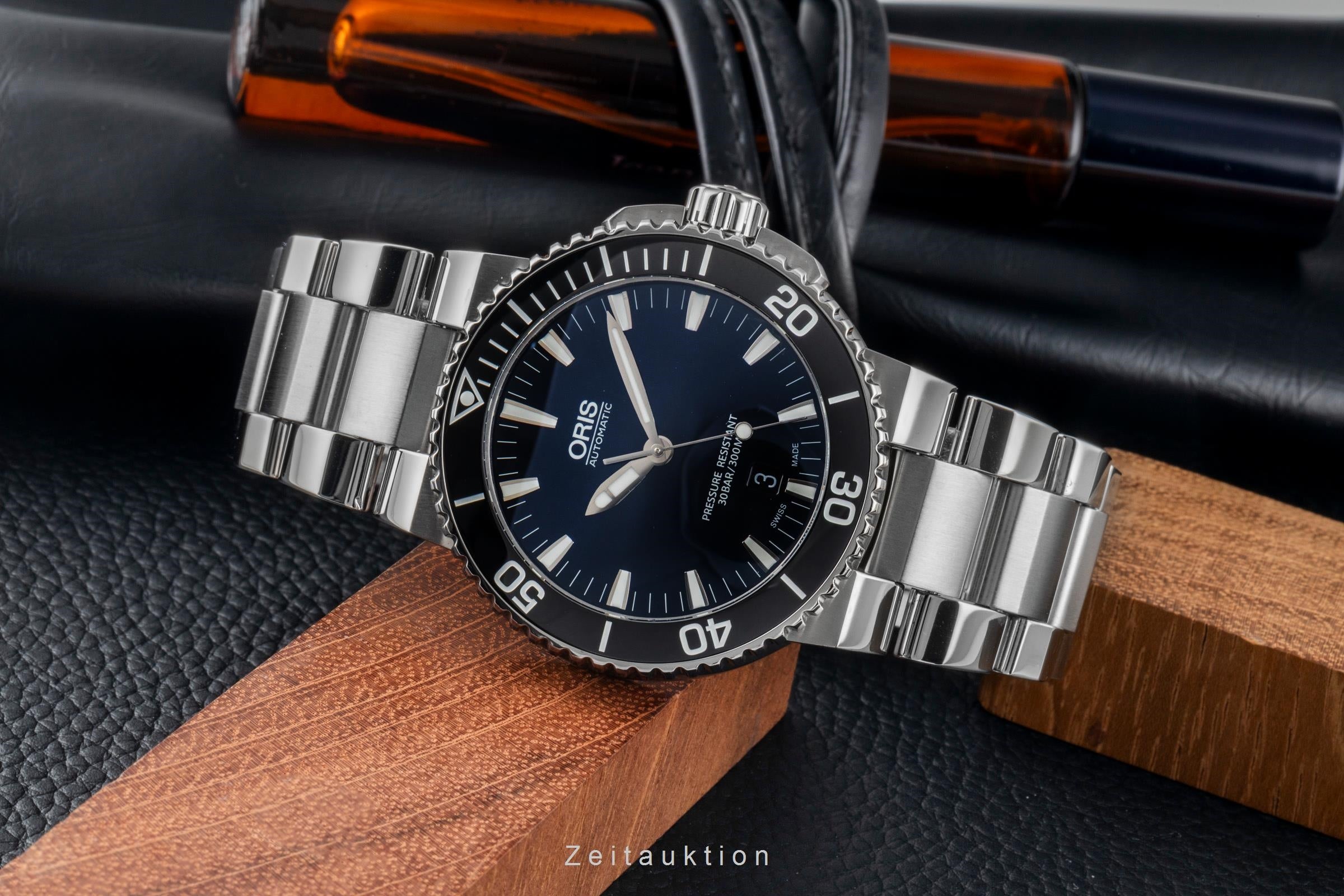 Oris Aquis Date acero automático reloj para caballeros 01 733 7653 4135-07 8 26 01PEB LP: 1800EUR  [2604627]