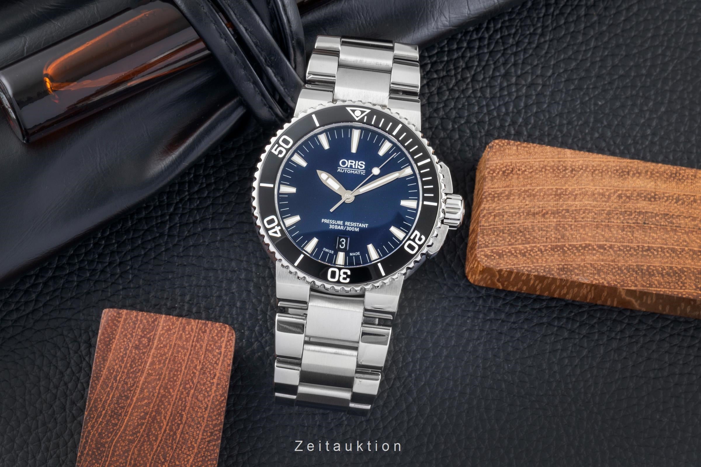 Oris Aquis Date acero automático reloj para caballeros 01 733 7653 4135-07 8 26 01PEB LP: 1800EUR  [2604627]