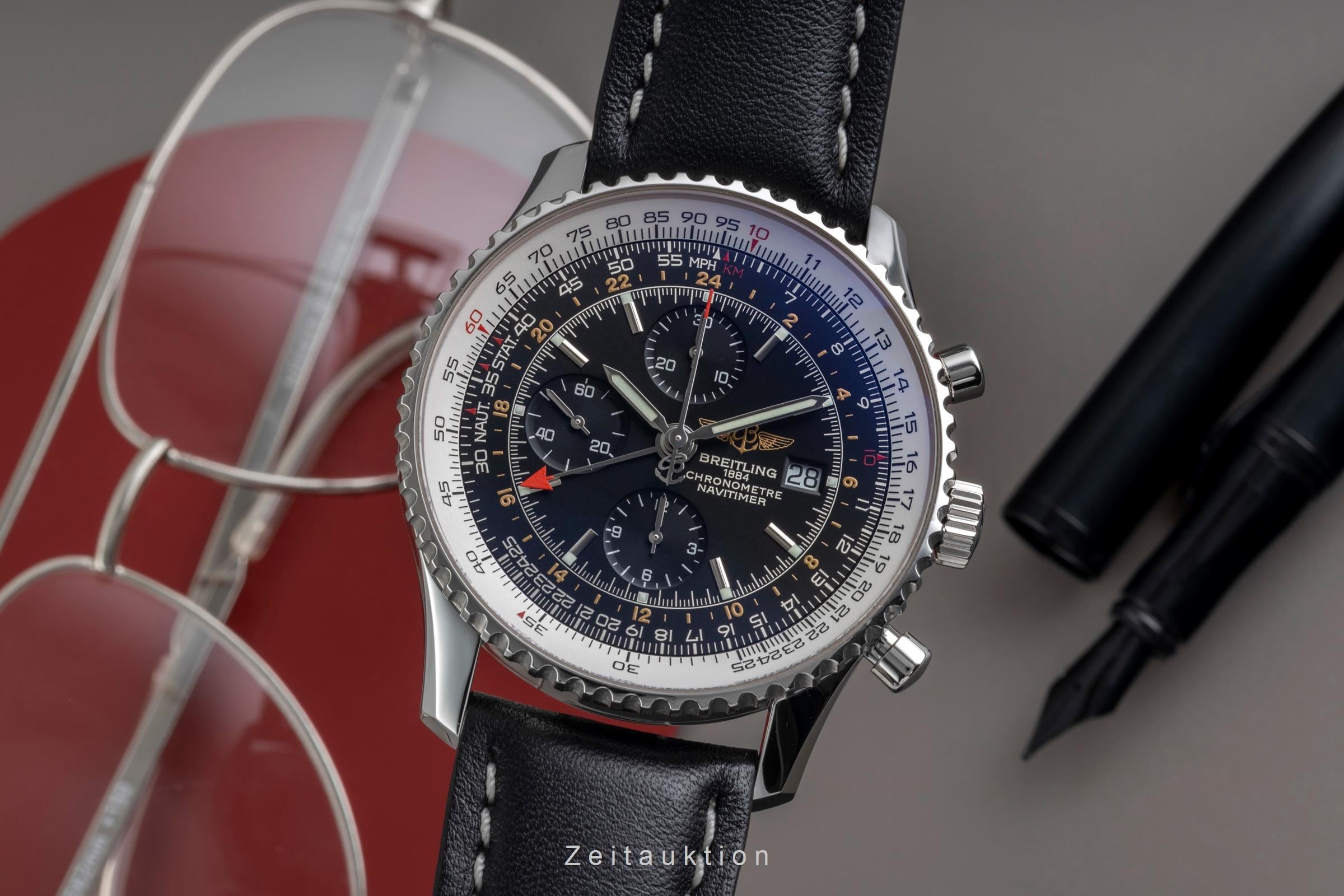 Breitling Navitimer World cronógrafo acero automático reloj para caballeros A24322  [2604634]