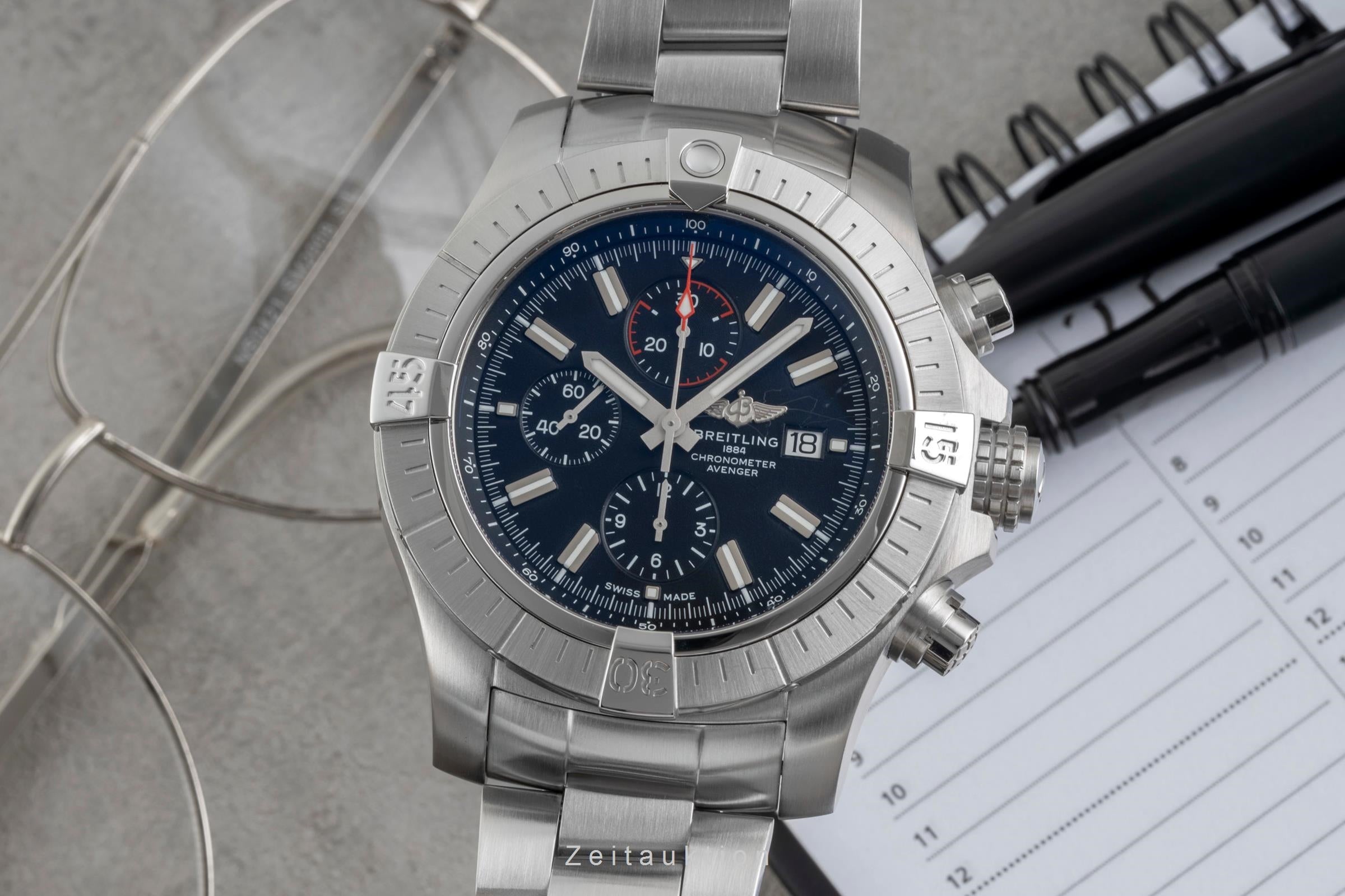 Breitling Super Avenger chronograph steel automatic men's watch A13375  [2604645]