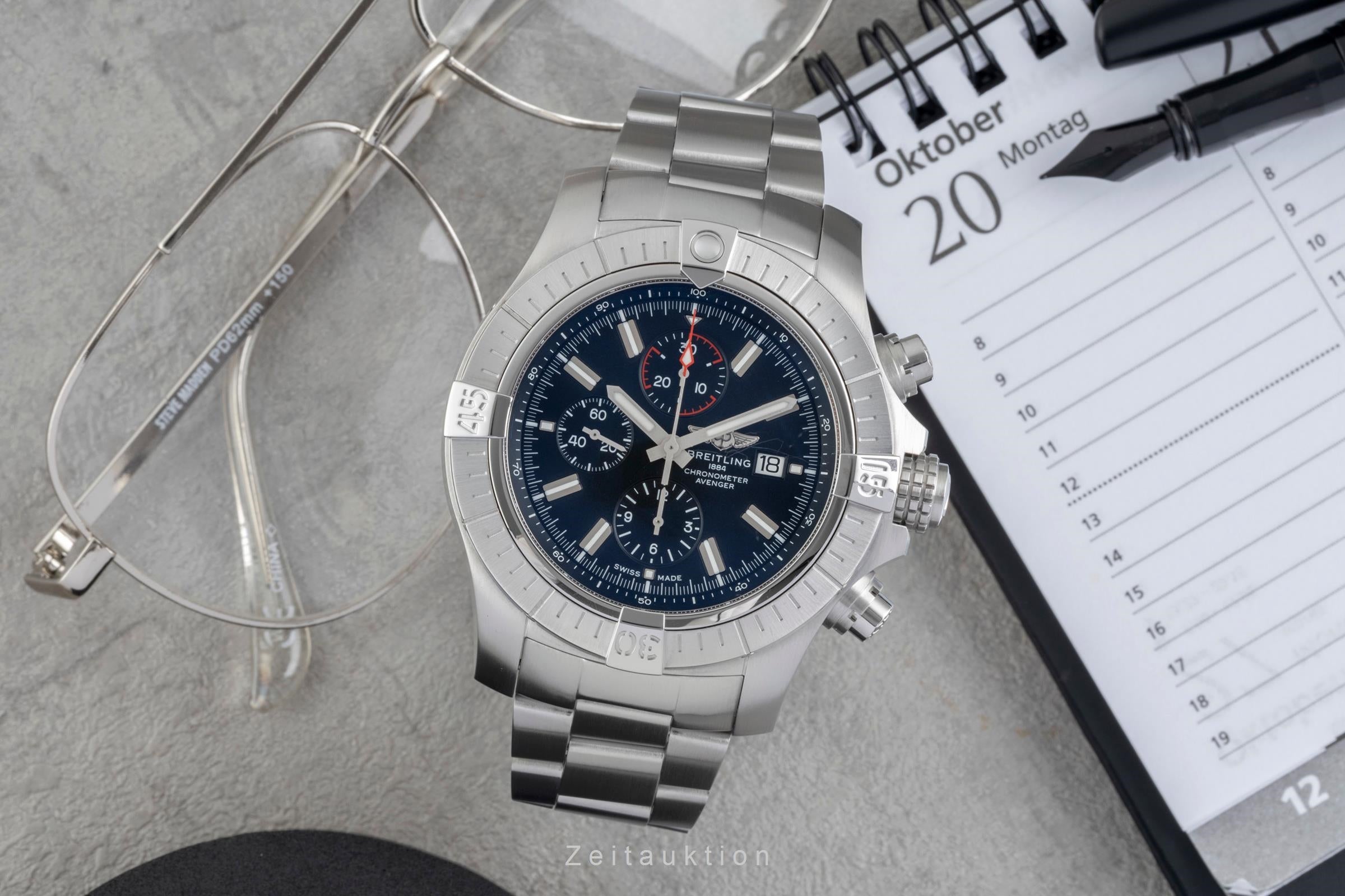 Breitling Super Avenger chronograph steel automatic men's watch A13375  [2604645]