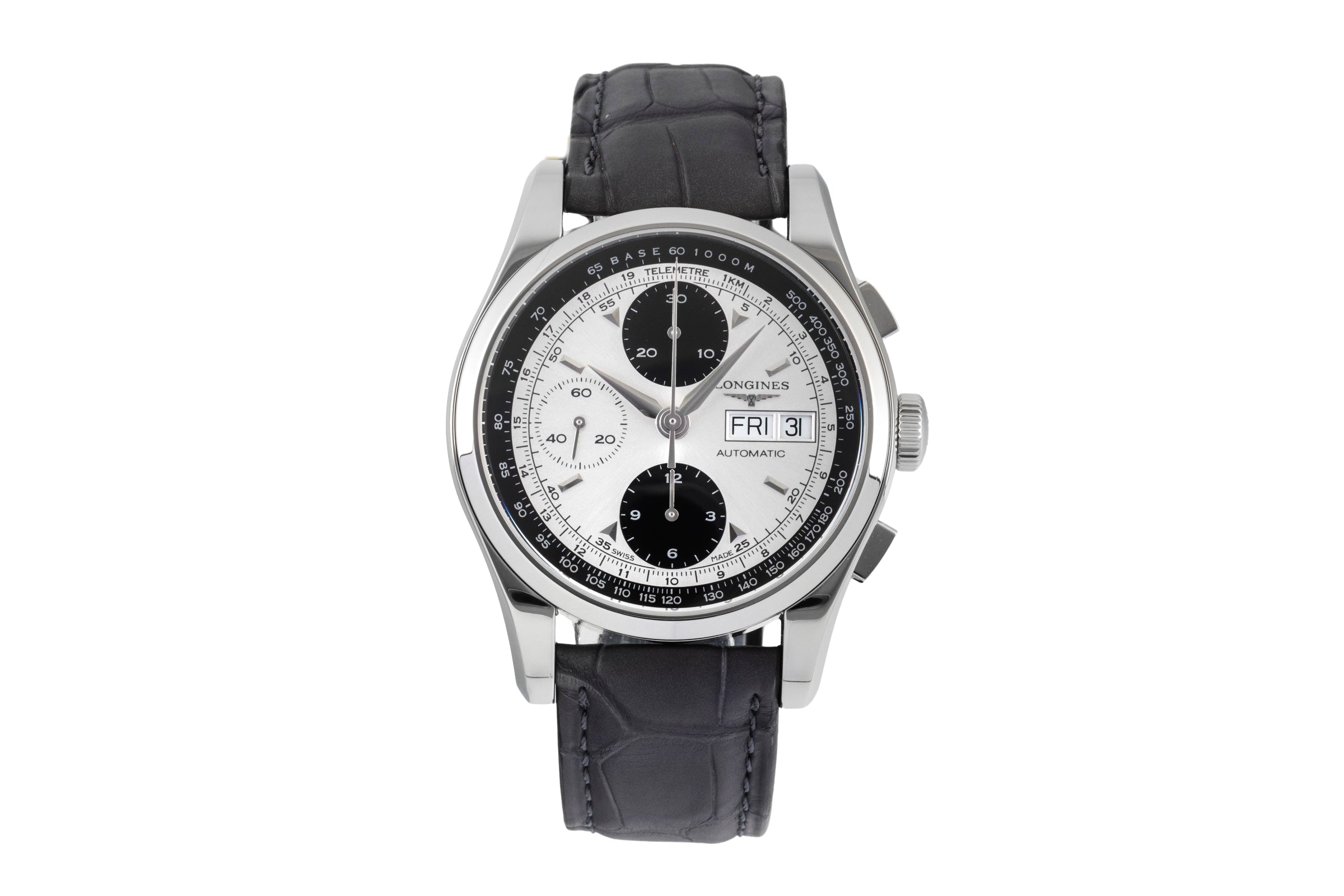 Longines Heritage chronographe acier automatique montre pour hommes L2.747.4.92.4 LP: 3700EUR  [2604663]