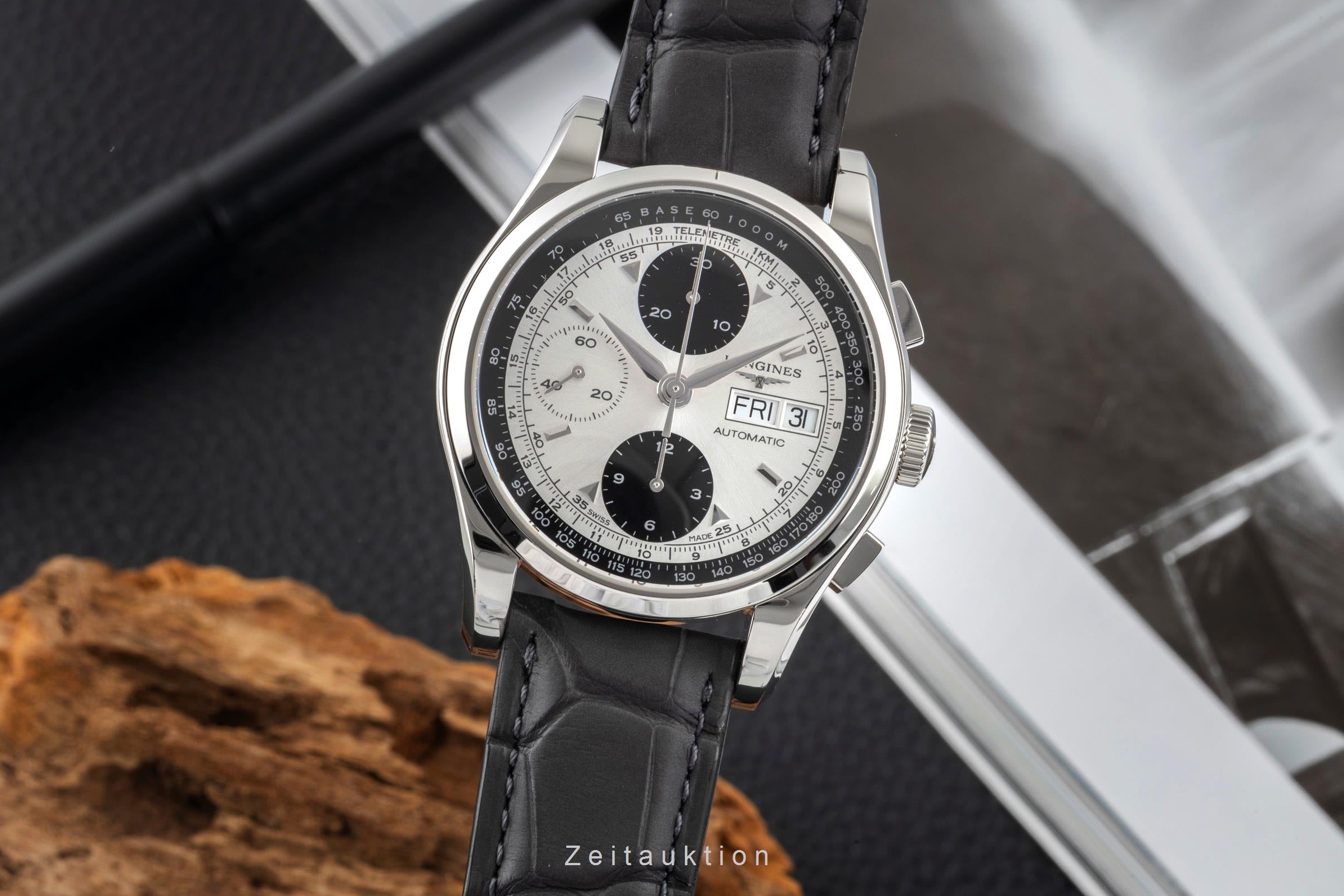 Longines Heritage chronographe acier automatique montre pour hommes L2.747.4.92.4 LP: 3700EUR  [2604663]