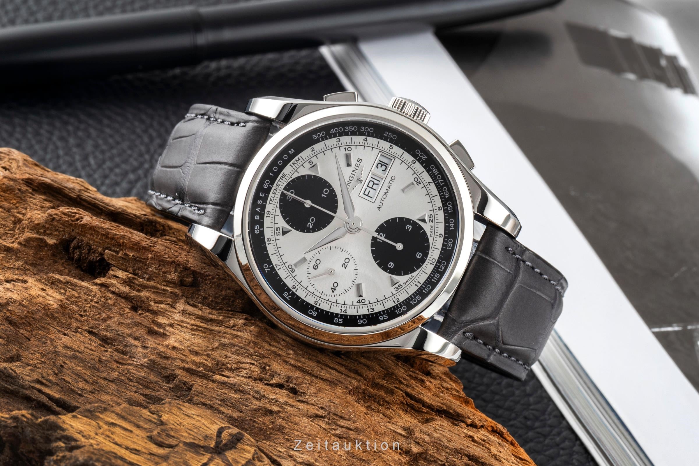 Longines Heritage chronographe acier automatique montre pour hommes L2.747.4.92.4 LP: 3700EUR  [2604663]