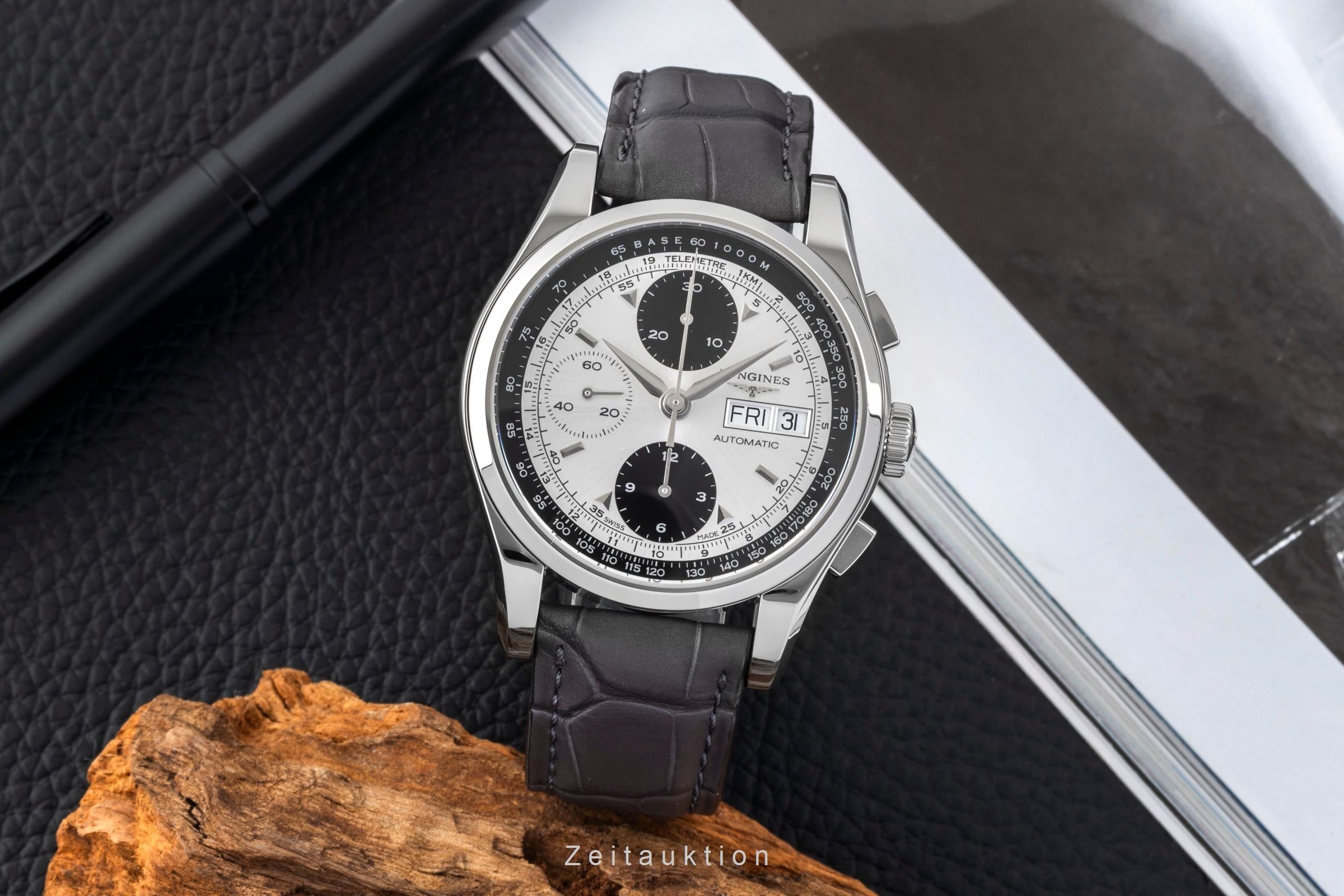 Longines Heritage chronographe acier automatique montre pour hommes L2.747.4.92.4 LP: 3700EUR  [2604663]