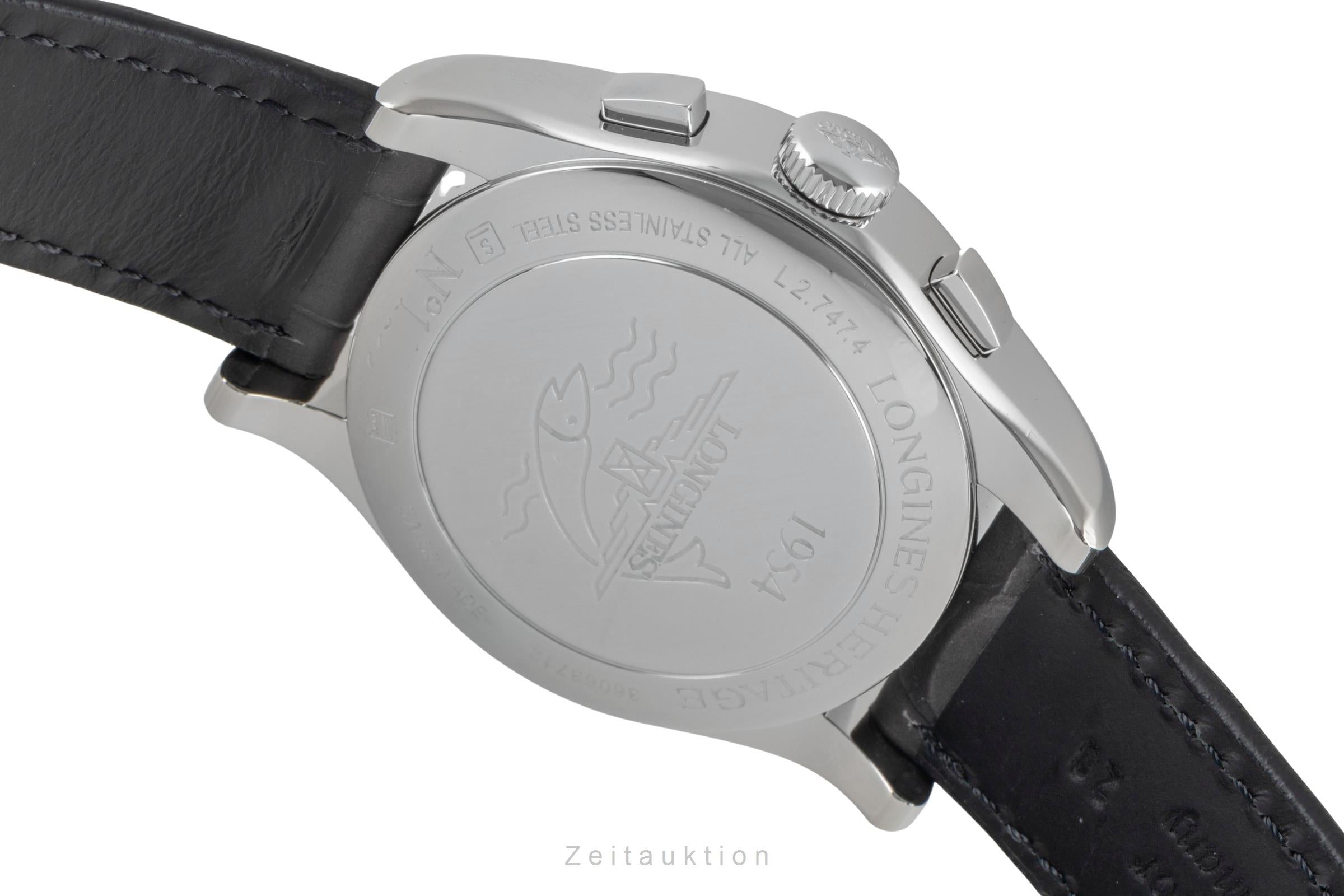 Longines Heritage chronographe acier automatique montre pour hommes L2.747.4.92.4 LP: 3700EUR  [2604663]