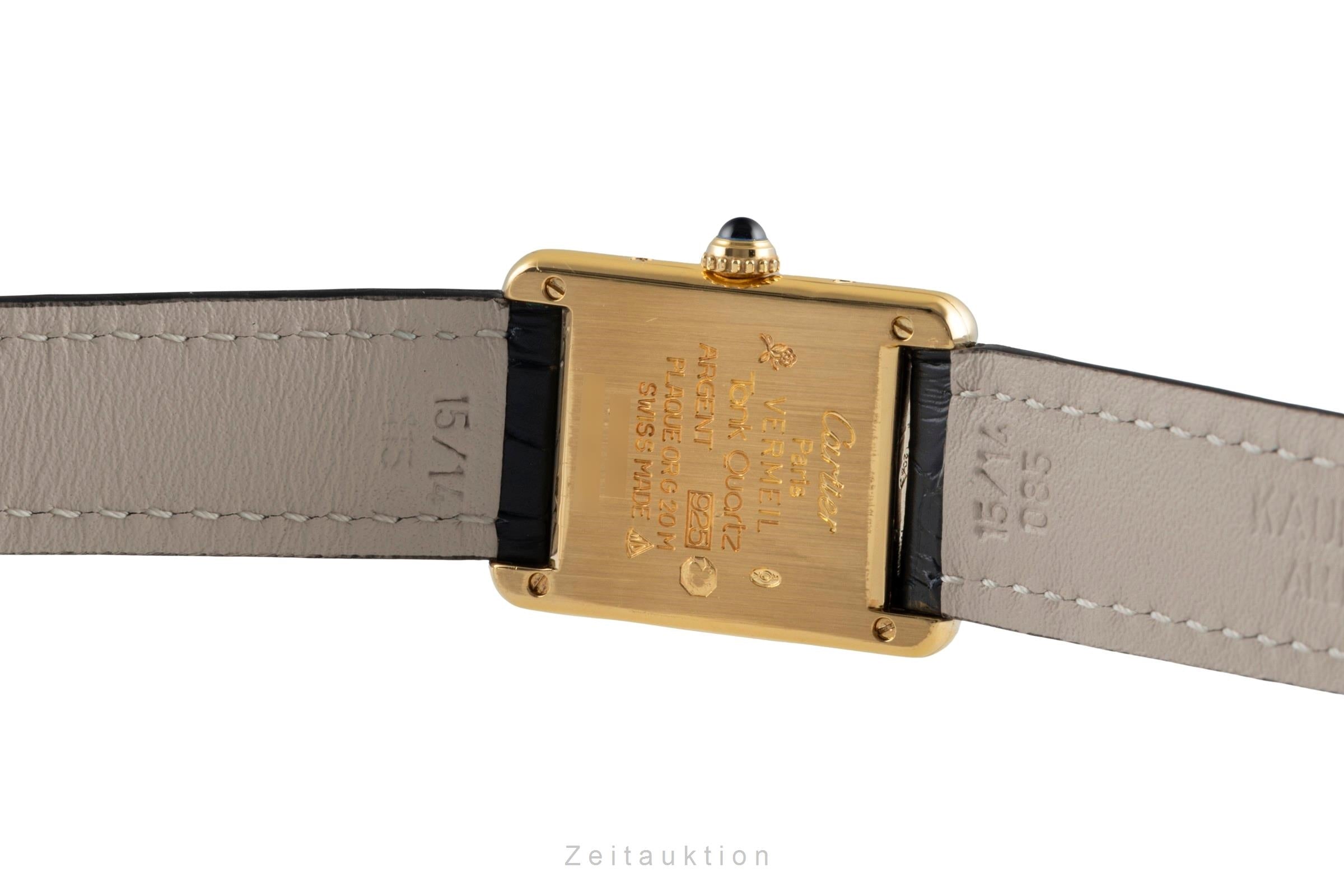 Cartier must Tank SM Vermeil "Trinity Dial" 925 Silber Damenuhr Ref. 5057001 B&P [2604699]