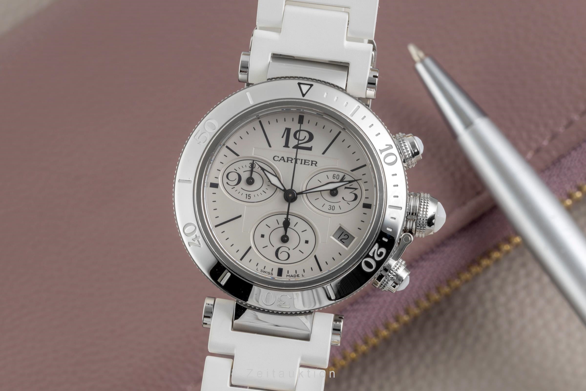 Cartier Pasha Seatimer Chronograph Stahl Quarz Damen Ref. W3140005  [2604718]
