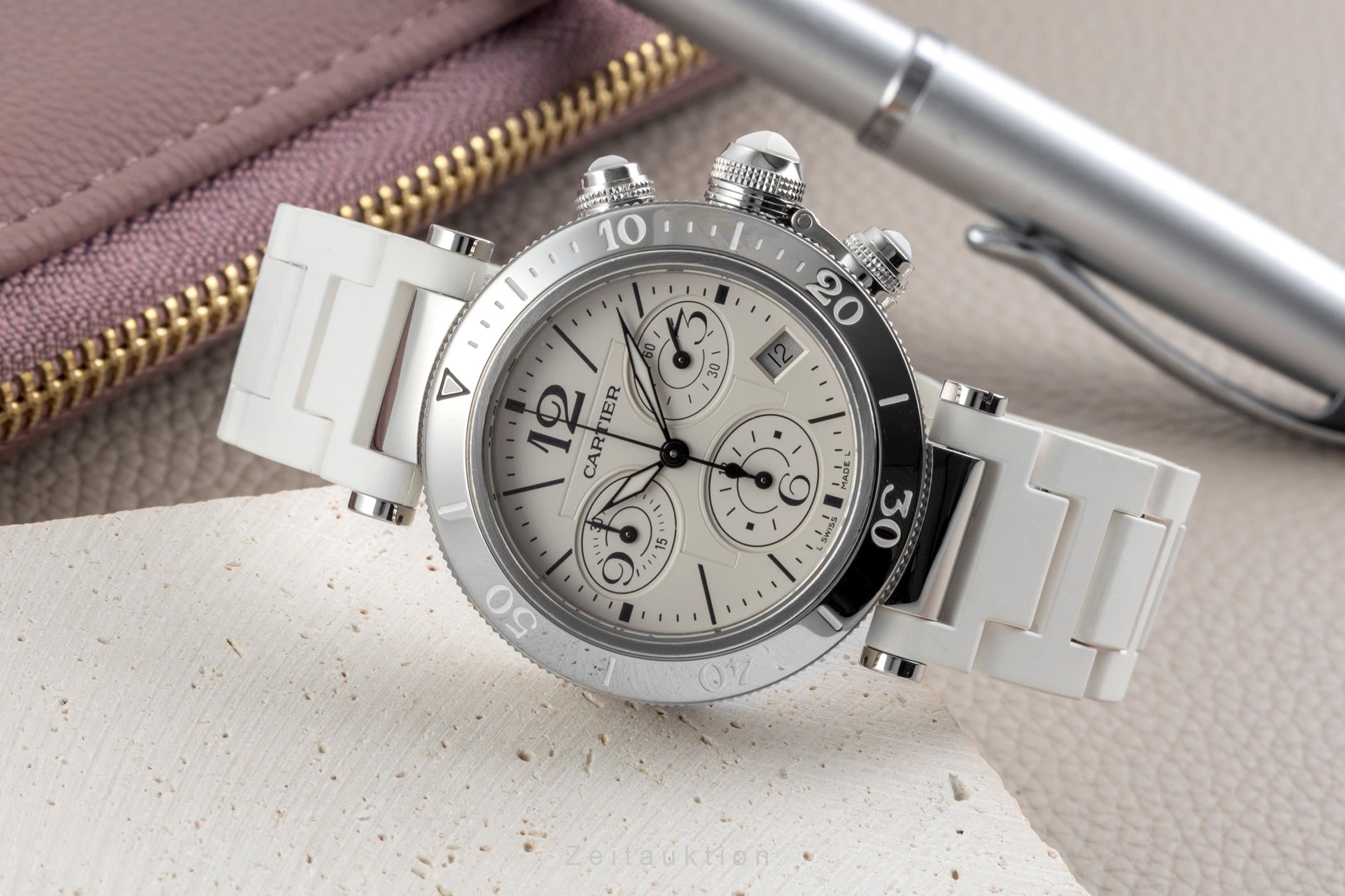 Cartier Pasha Seatimer Chronograph Stahl Quarz Damen Ref. W3140005  [2604718]