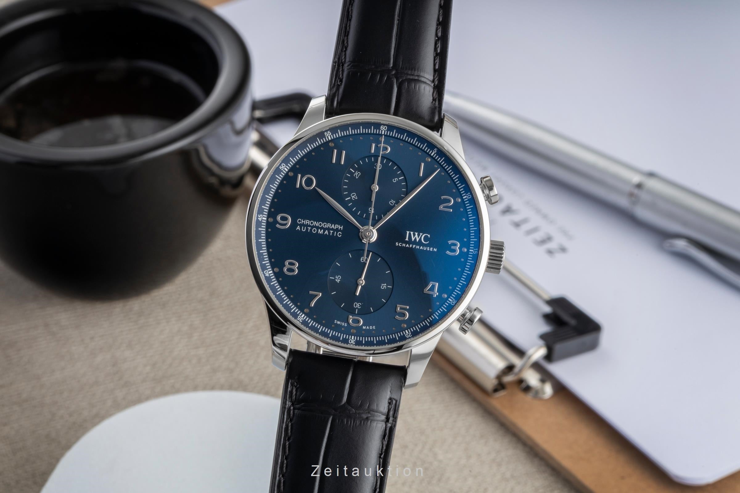 IWC Portugieser chronograph steel automatic men's watch IW371606 LP: 9100EUR  [2604723]
