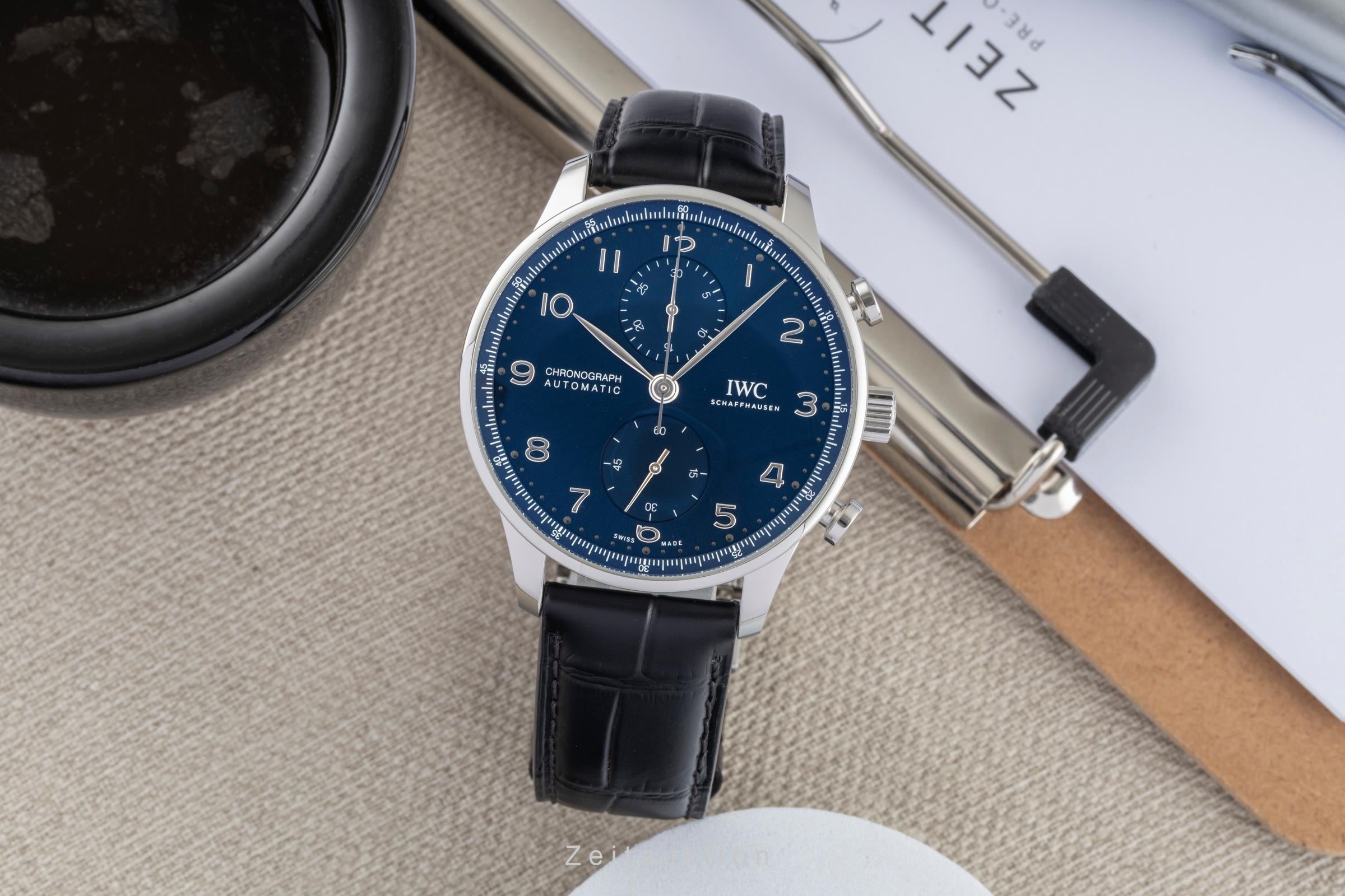 IWC Portugieser chronograph steel automatic men's watch IW371606 LP: 9100EUR  [2604723]