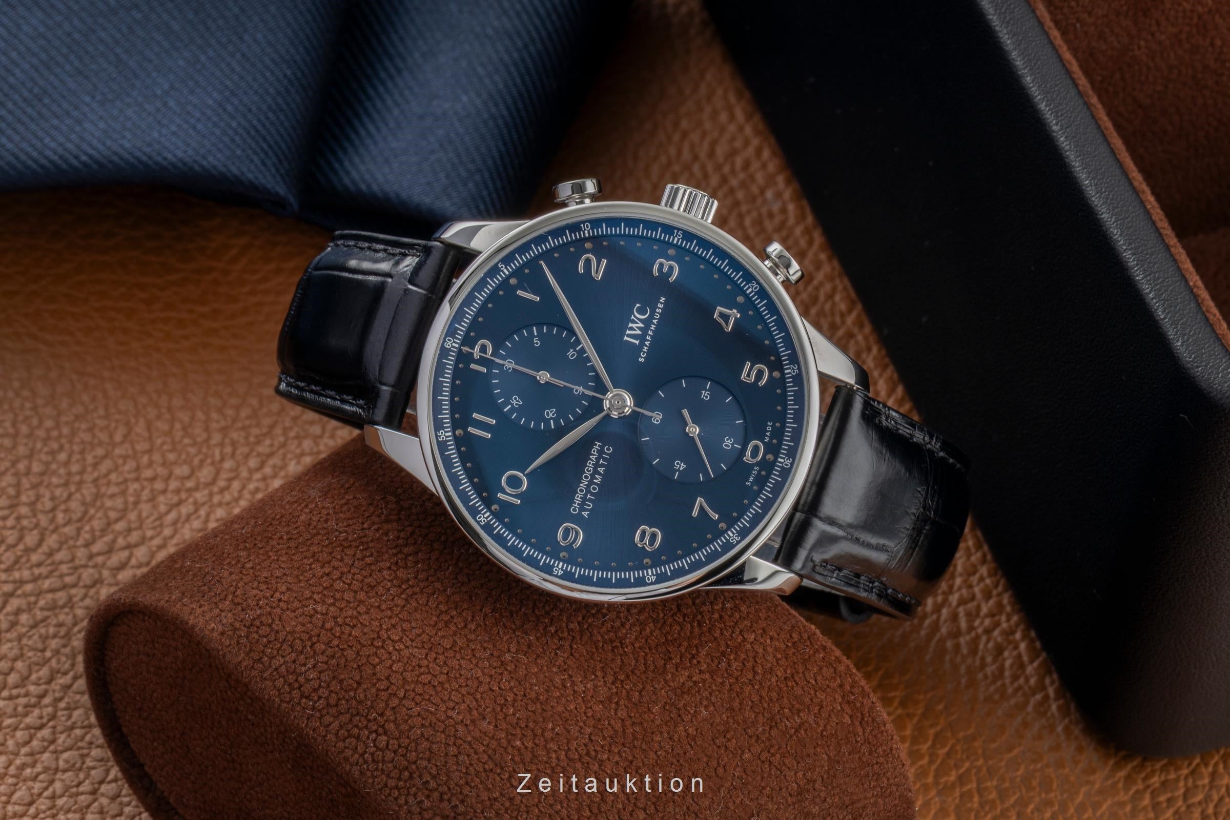 IWC Portugieser chronographe acier automatique montre pour hommes IW371606 LP: 9100EUR  [2604725]