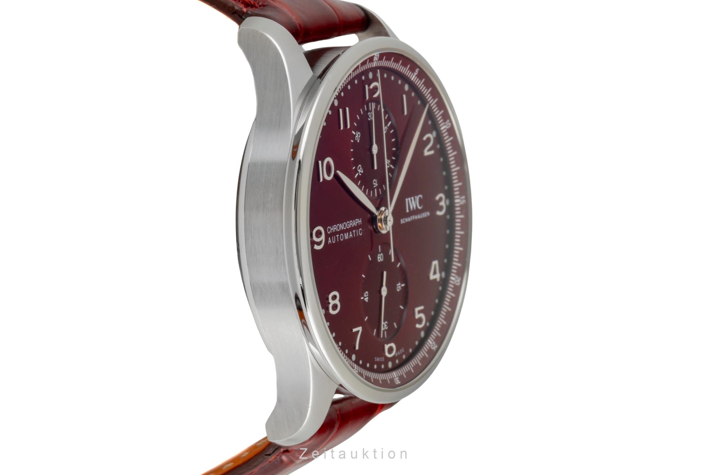 IWC Portugieser Red Dial Chronograph Stahl Automatik Herrenuhr Ref. IW371616 [2604726]