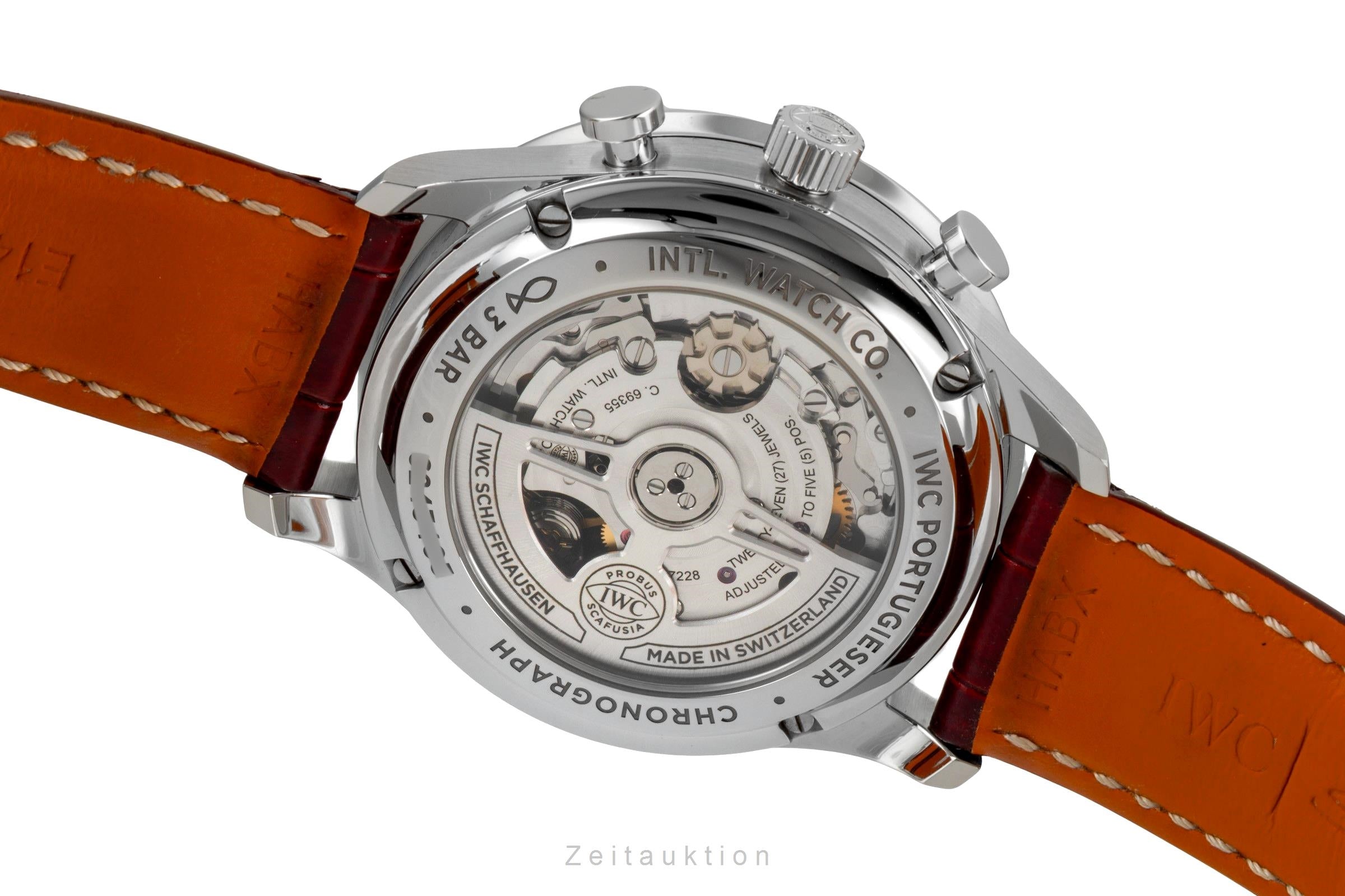 IWC Portugieser Red Dial Chronograph Stahl Automatik Herrenuhr Ref. IW371616 [2604726]
