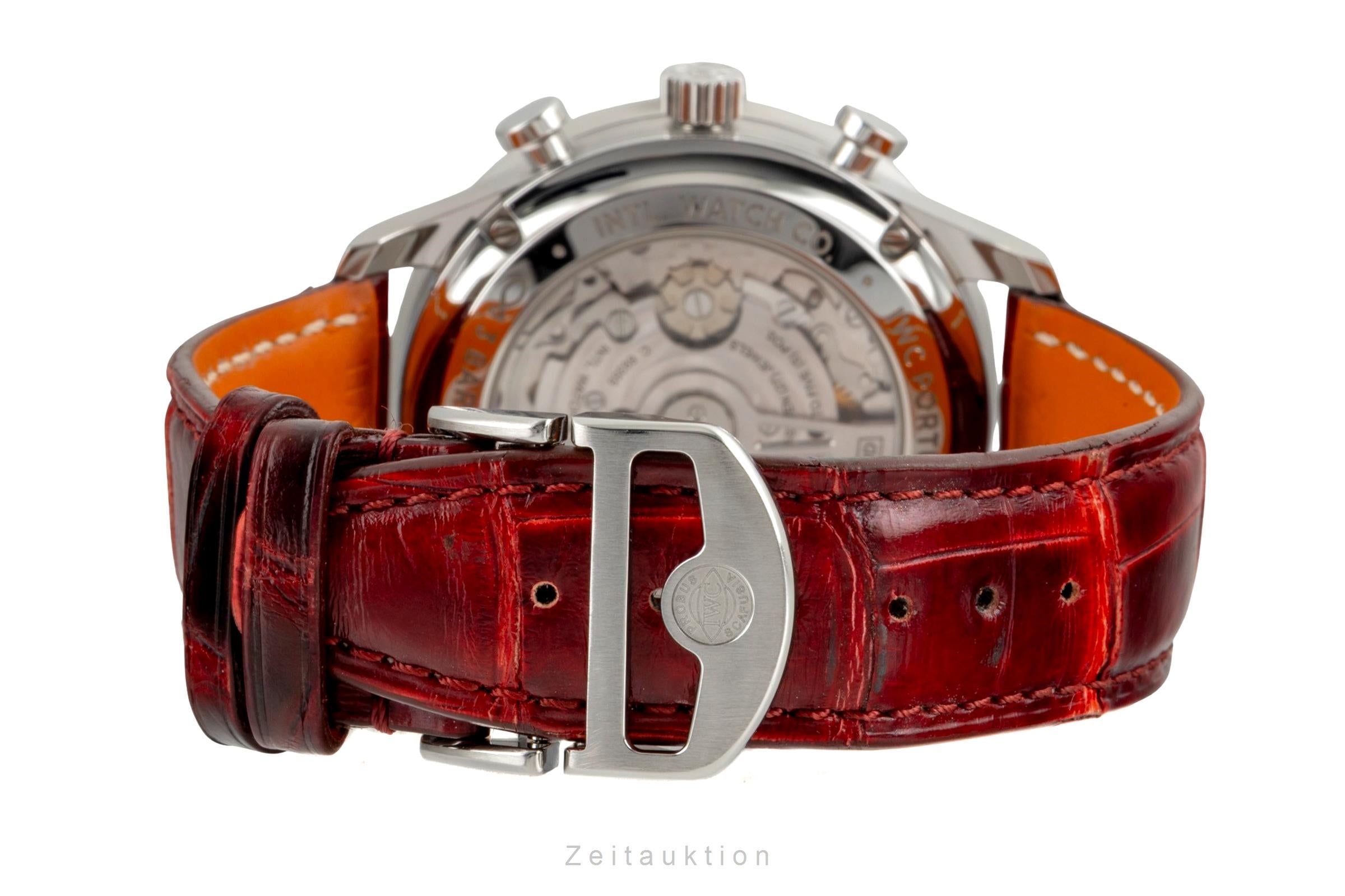 IWC Portugieser Red Dial Chronograph Stahl Automatik Herrenuhr Ref. IW371616 [2604726]