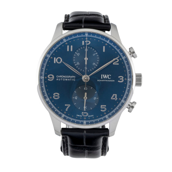 IWC Portugieser cronografo acciaio automatismo orologio da uomo IW371606 LP: 9100EUR  [2604738]