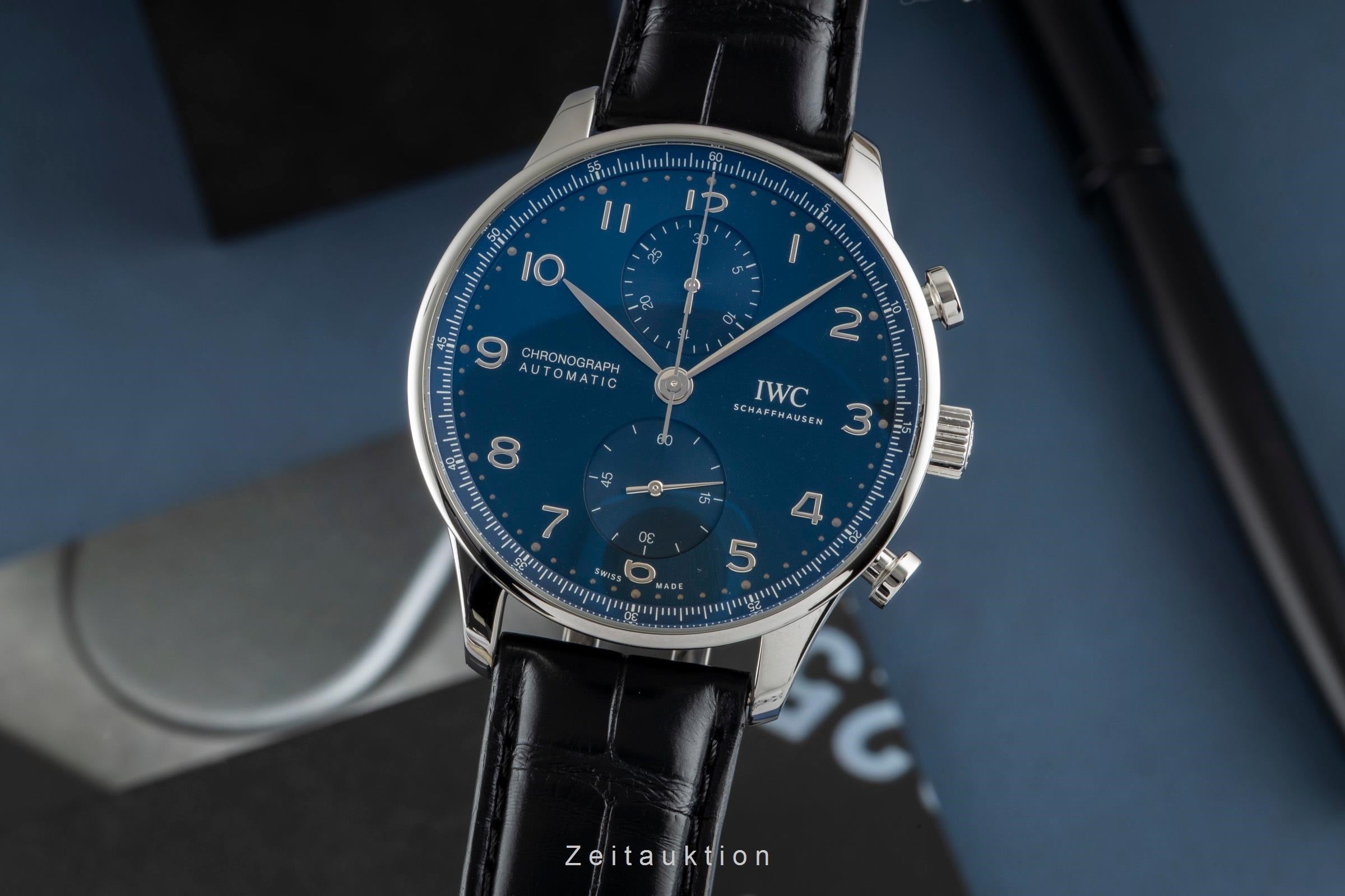 IWC Portugieser cronografo acciaio automatismo orologio da uomo IW371606 LP: 9100EUR  [2604738]