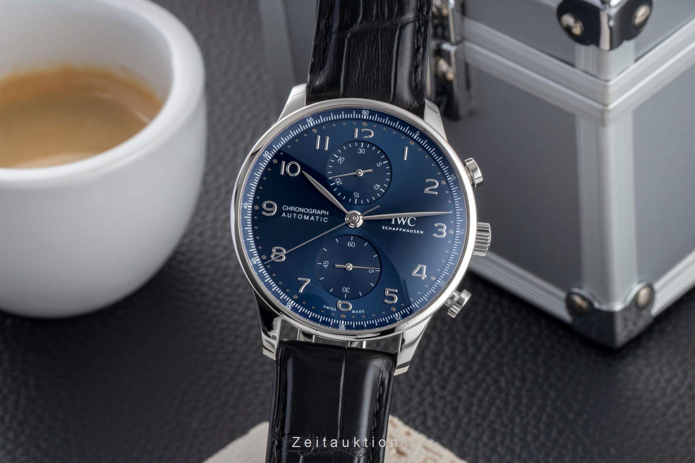 IWC Portugieser cronografo acciaio automatismo orologio da uomo IW371606 LP: 9100EUR  [2604739]