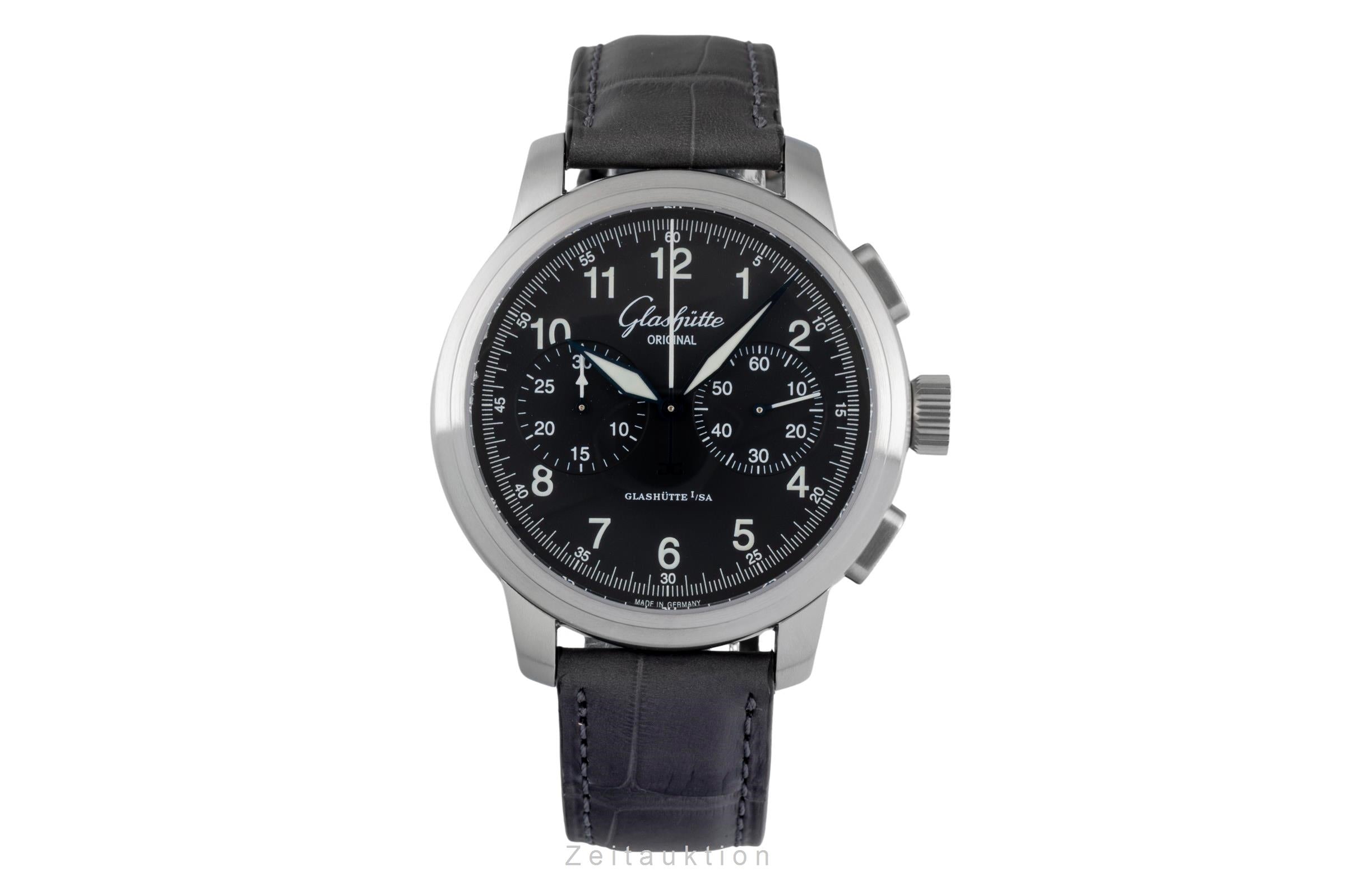 Glashütte Senator Navigator Chronograph Stahl Automatik Ref. 39-34-17-17-04 B&P [2604753]