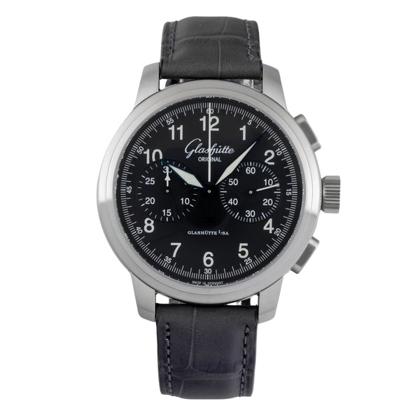 Glashütte Senator Navigator Chronograph Stahl Automatik Ref. 39-34-17-17-04 B&P [2604753]