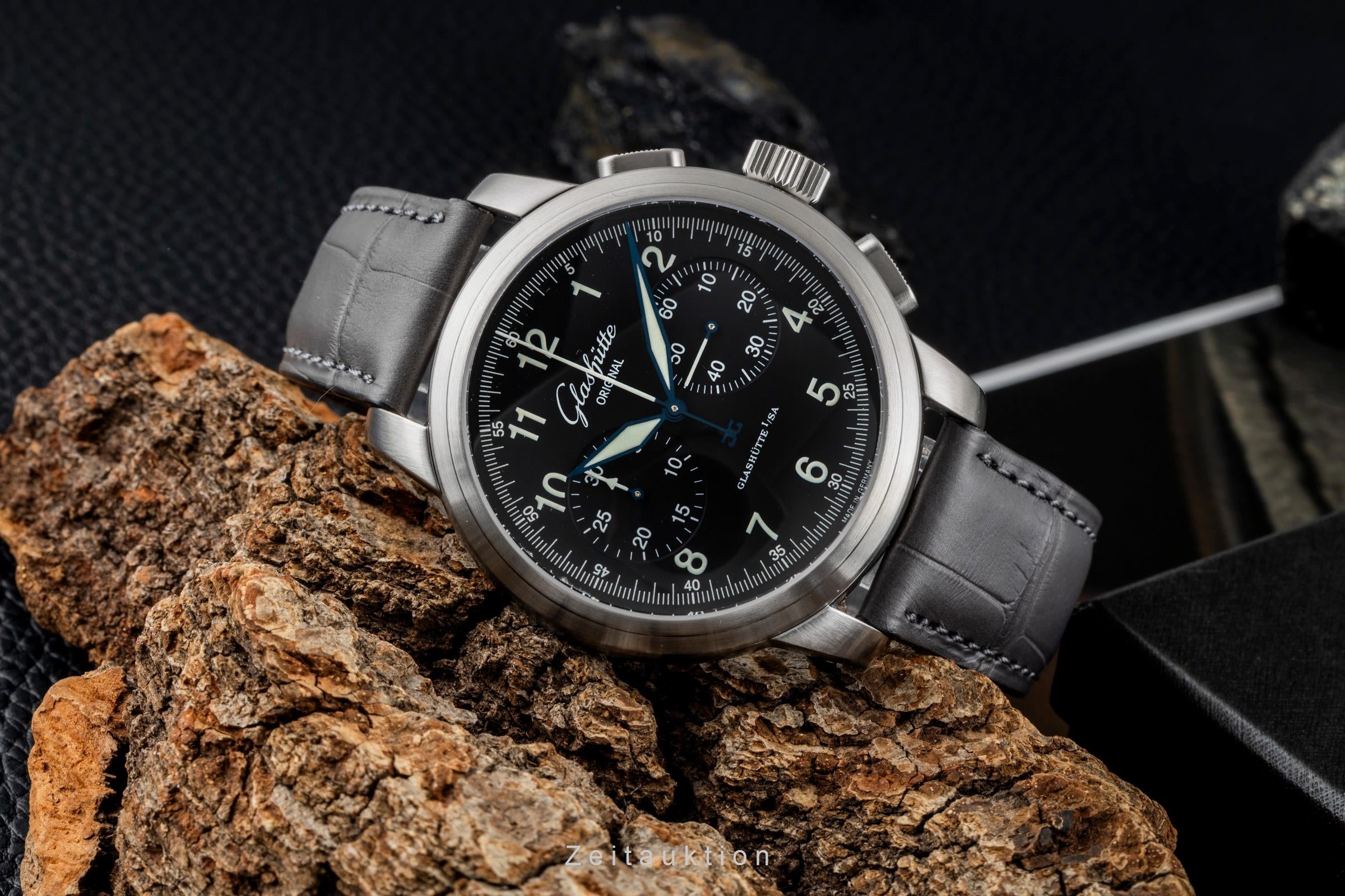 Glashütte Senator Navigator Chronograph Stahl Automatik Ref. 39-34-17-17-04 B&P [2604753]