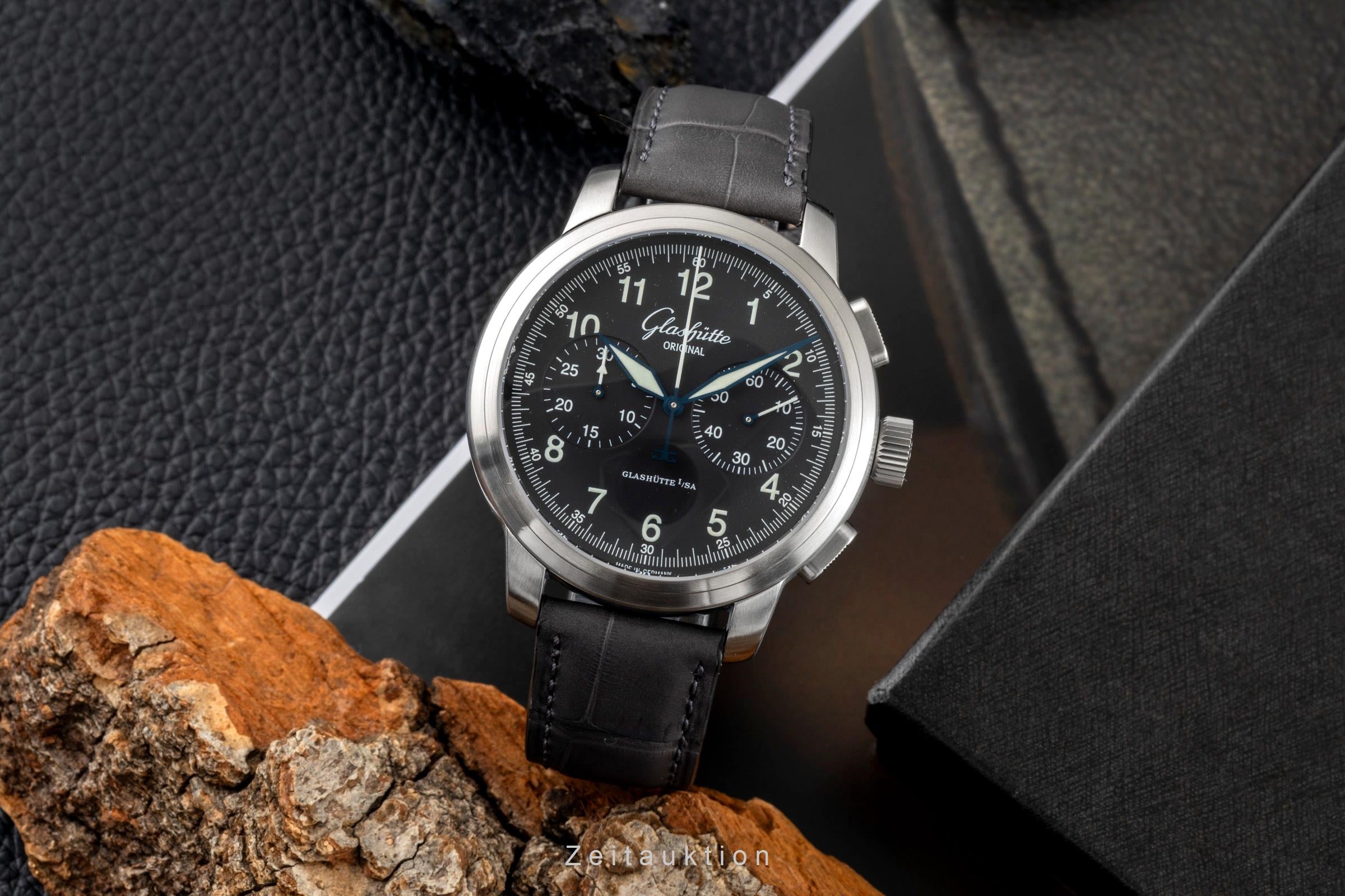 Glashütte Senator Navigator Chronograph Stahl Automatik Ref. 39-34-17-17-04 B&P [2604753]