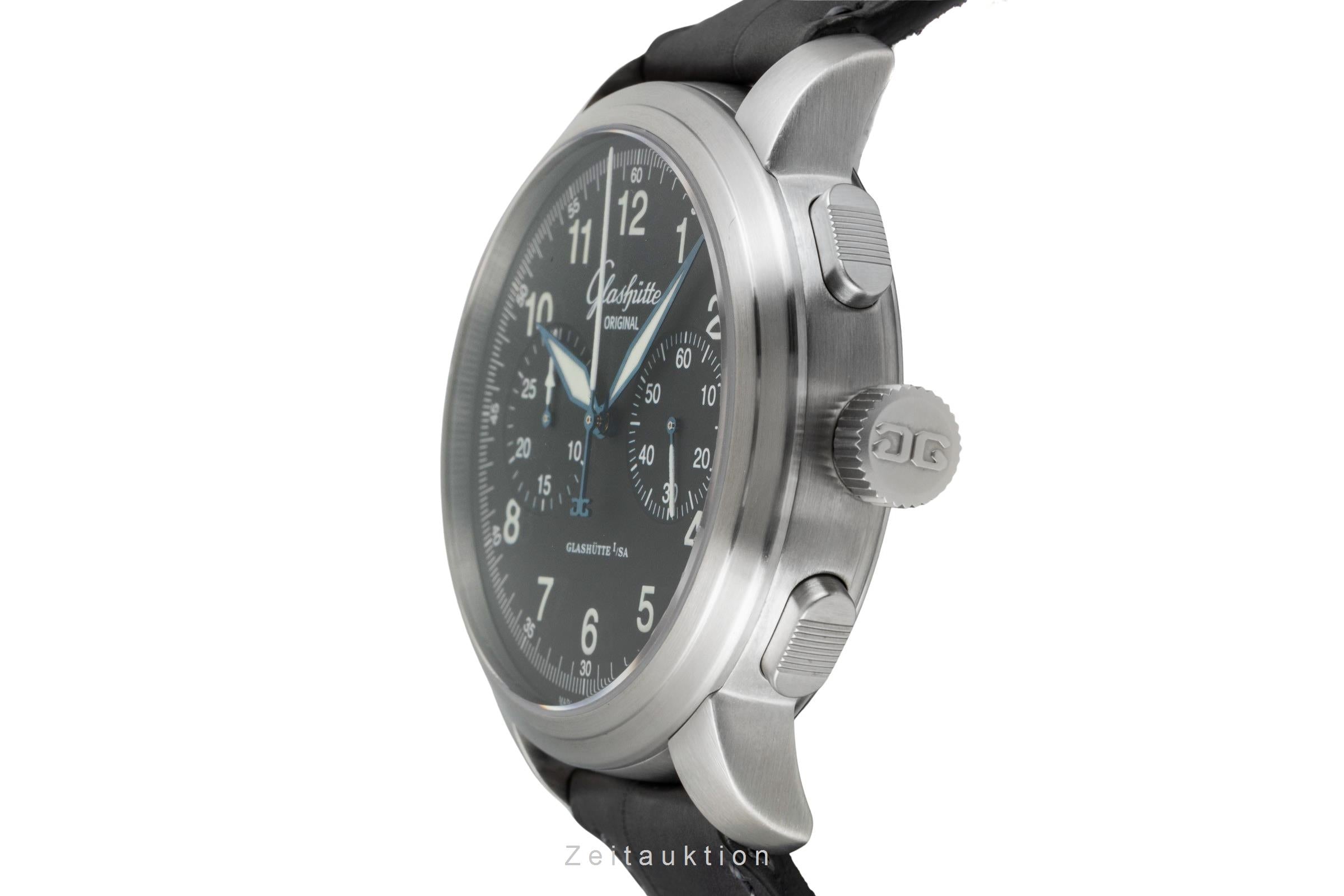 Glashütte Senator Navigator Chronograph Stahl Automatik Ref. 39-34-17-17-04 B&P [2604753]